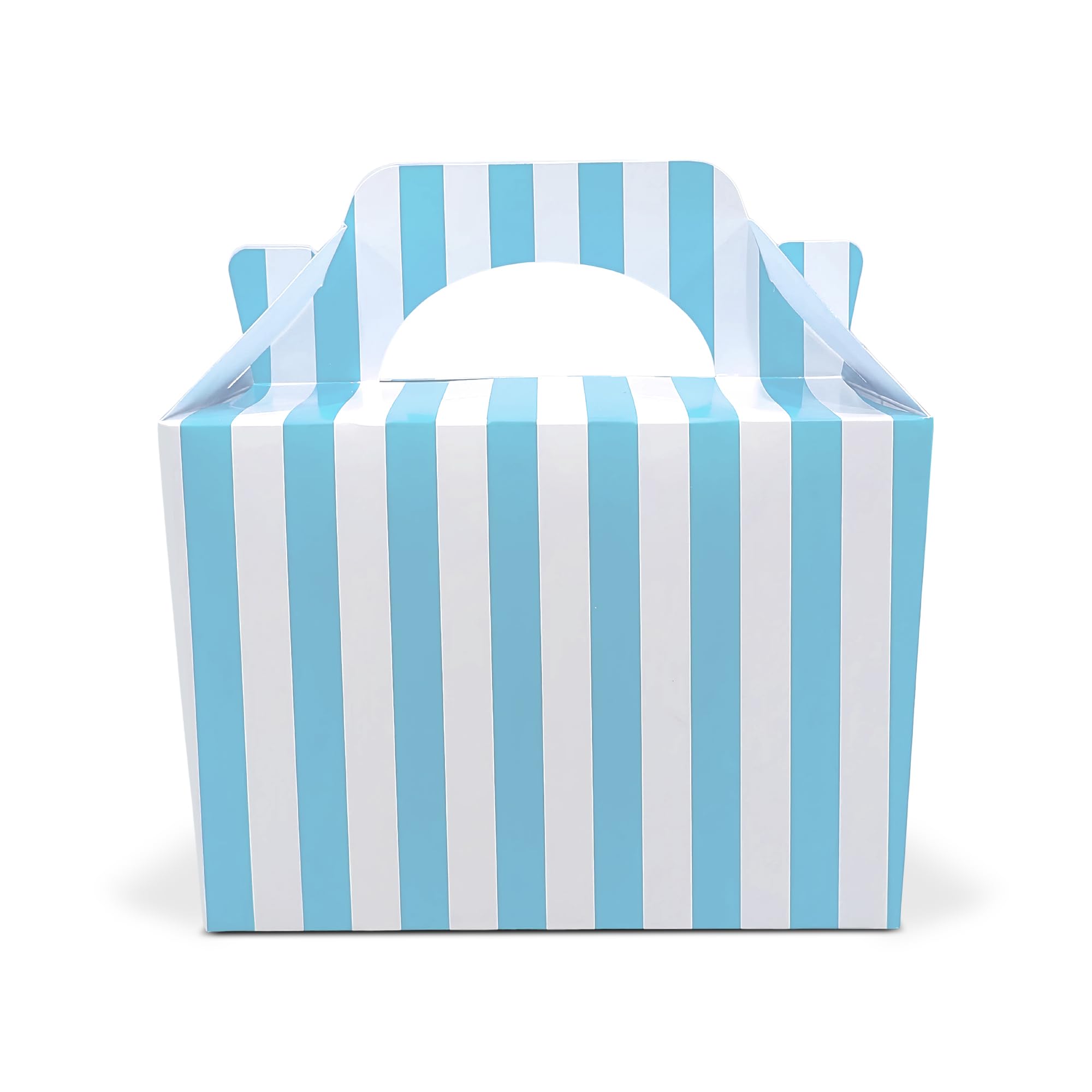 Lotus 15 x Stripe Design Spotty Children/Kids Party Boxes Carry Food Meal Fun Picnic Birthday Wedding Favour/Baby Shower Party Halloween Trick or Treat Box Loot Bag (Baby Blue) โ image 1