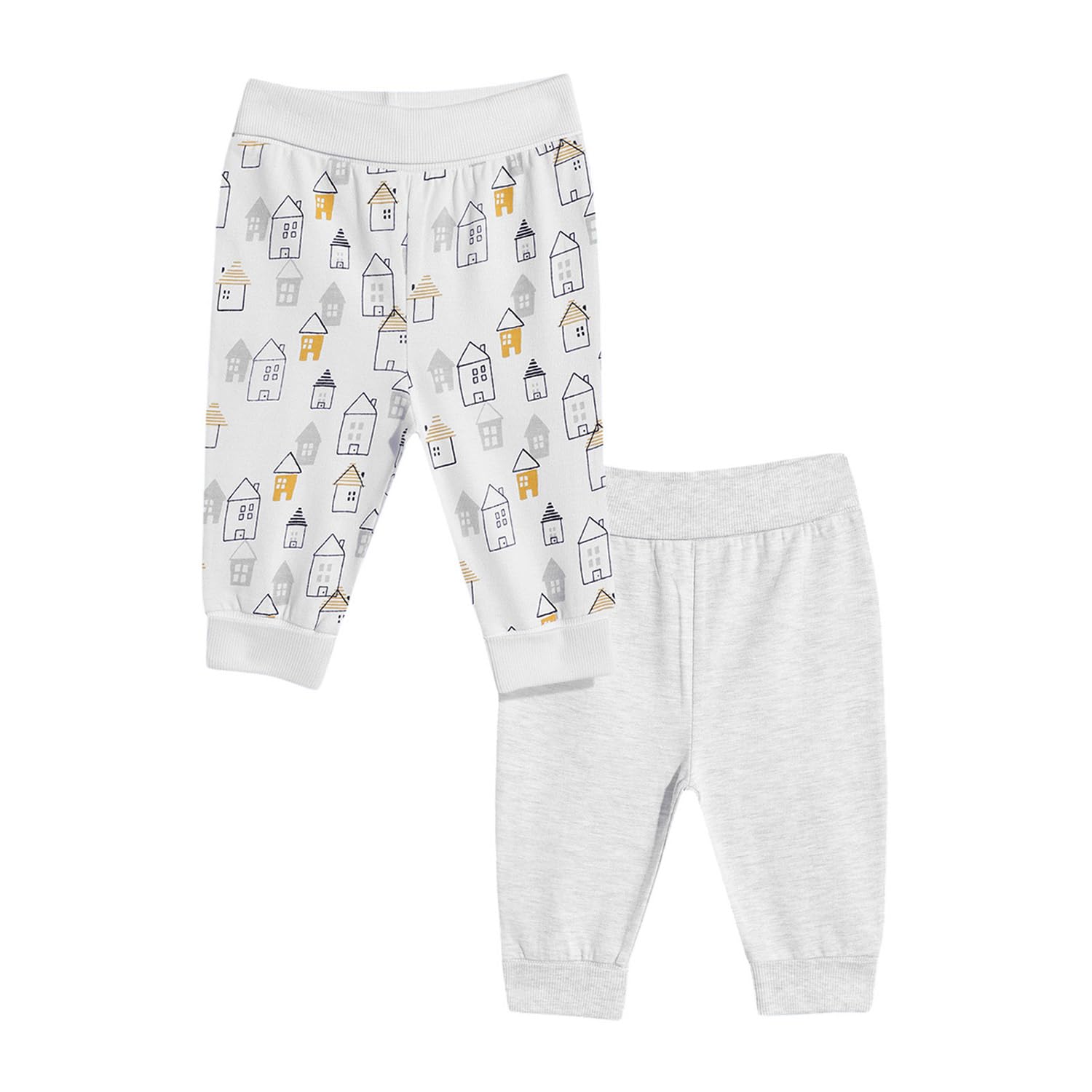 Mothercare Baby Joggers Unisex Cotton Blend Pack of 2 White and Grey