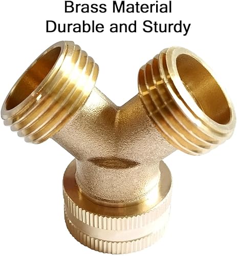 Miniatura 5 de Joywayus 2 unids latón 34 "GHT manguera de jardín divisor cuerpo patio trasero 2 vías en forma de Y conector giratorio roscado adaptador de