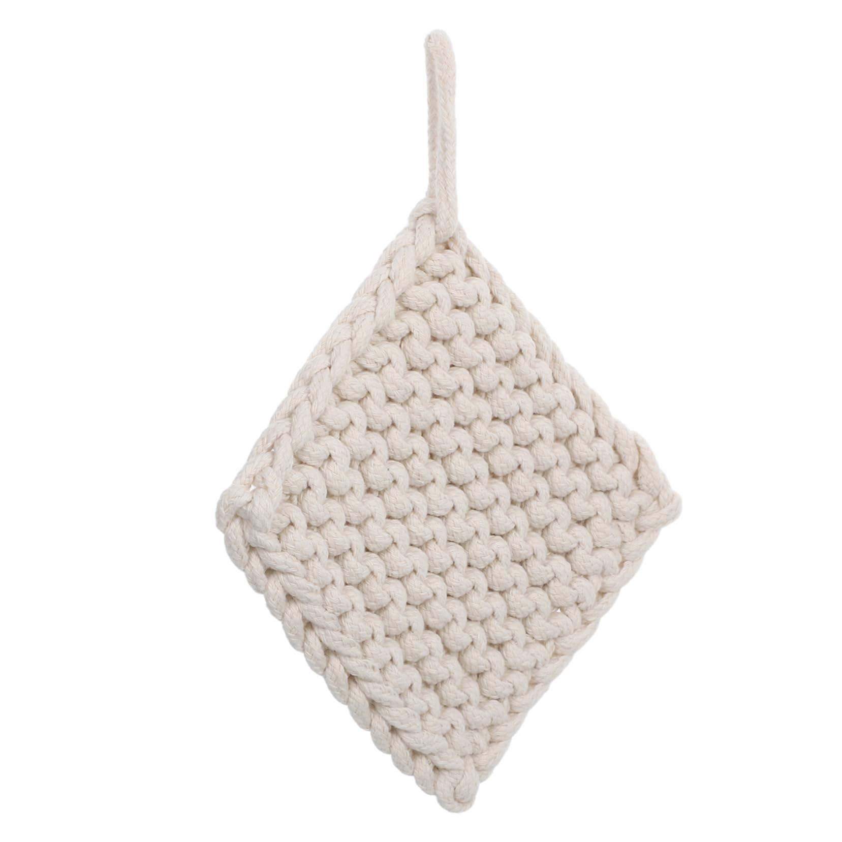 Ciieeo 1Pc Woven Cotton Pot Mat Thick and Heat Resistant Trivet for Tea and Cups Kitchen Accessory Housewarming