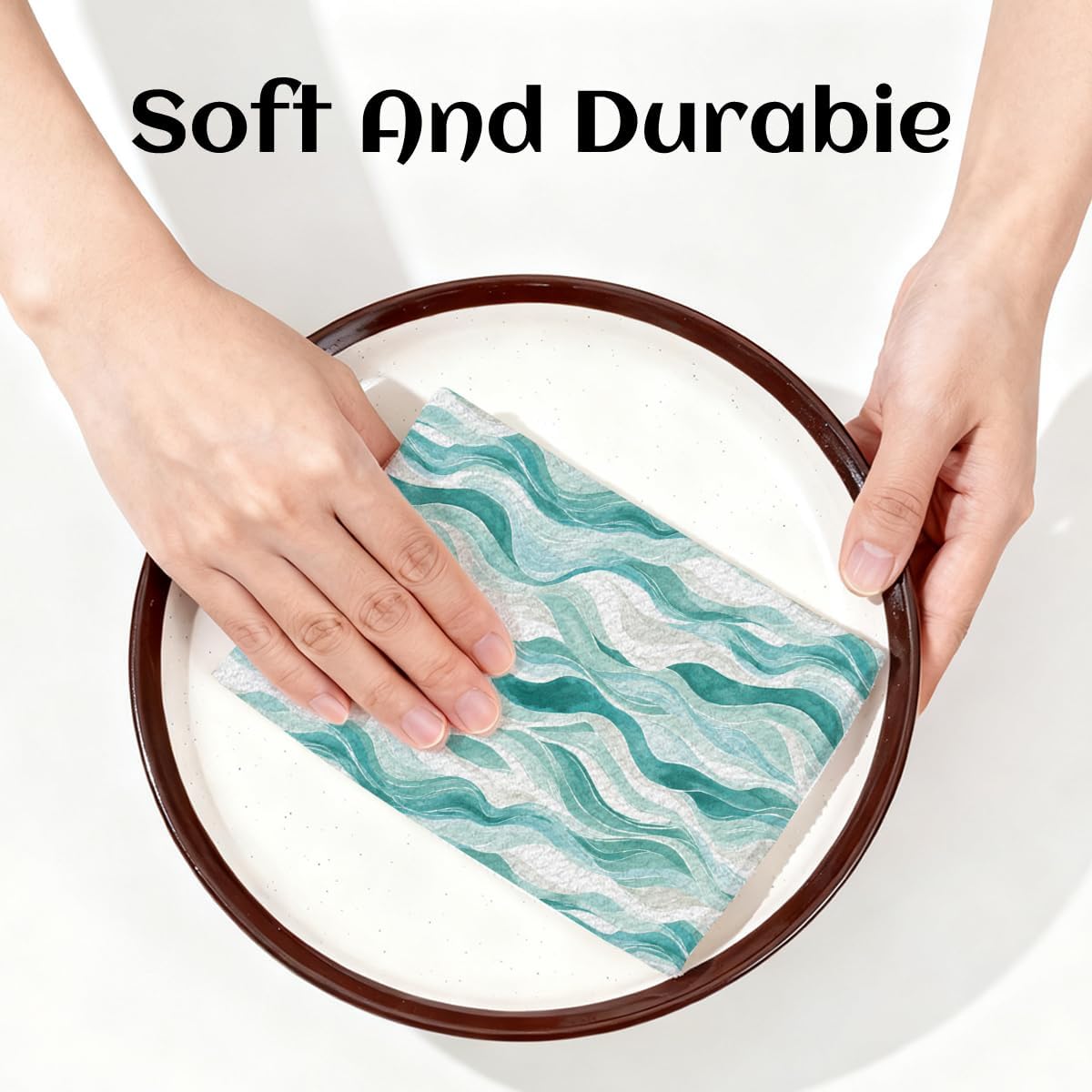 Summer Kitchen Towels, Summer Kitchen Bathroom Decor, Housewarming Gifts, Ocean Waves Leaf Waffle Decorative Dish Hand Towel for Seasonal Holiday Bathroom Home Bar Baking Set of 2 14x24 Inch image 5