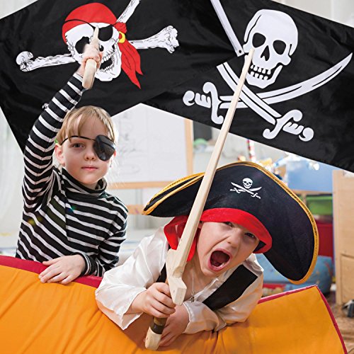 Hestya 2 Stück Jolly Roger Piraten Flagge Schädel Flagge für Piraten Party, Geburtstagsgeschenk, Piraten Tag, Halloween Dekoration, 3 x 5 Fuß - Image 4