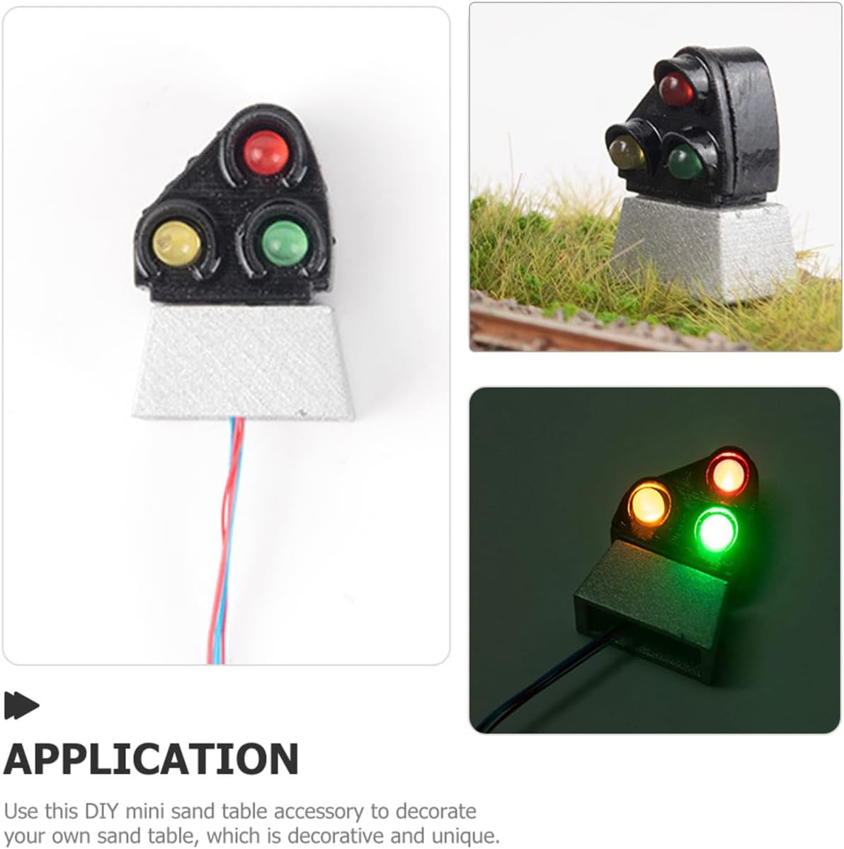 DOITOOL 4pcs Mini Traffic Signal Light Model for Sand Layout Realistic Decoration for Building Scenes Easy to Install and Carry Scale
