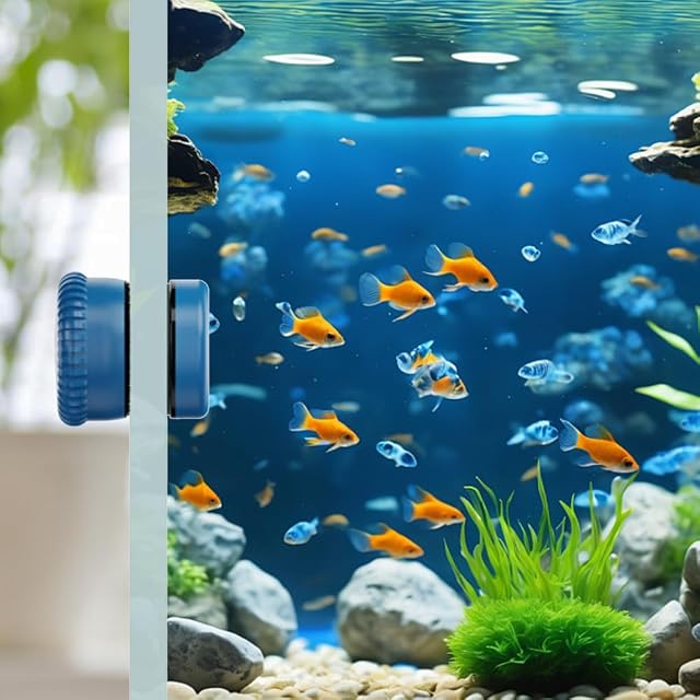 Foto 7 de 7 de DONGKER Limpiador magnético para acuario, rascador automático flotante para peceras