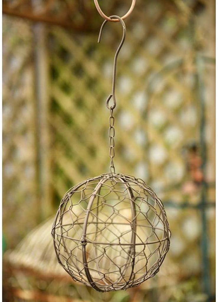 homozy 4Pcs Rustic Ball Metal Cactus Planter Wire Wreath Frame Succulent Pot Hanging Wall Air Plant Holder Garden Decor