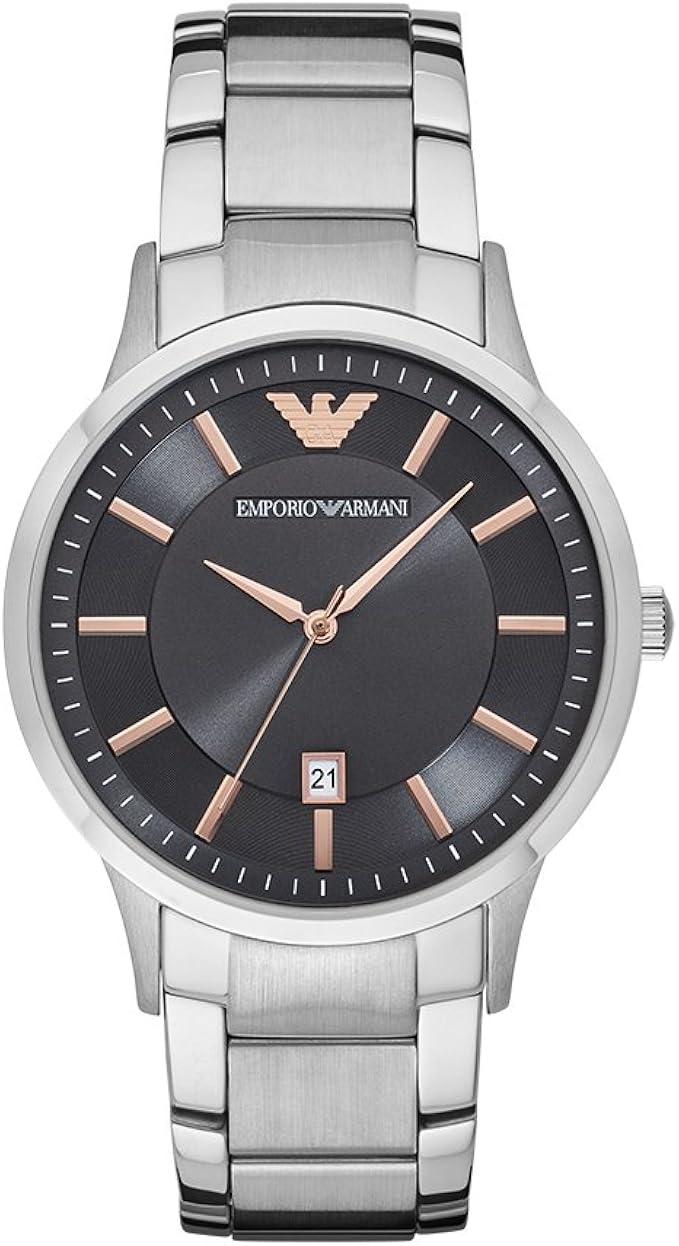 Emporio Armani Men S Ar2514 Dress Silver Quartz Watch Clothing Shoes Jewelry Amazon Com