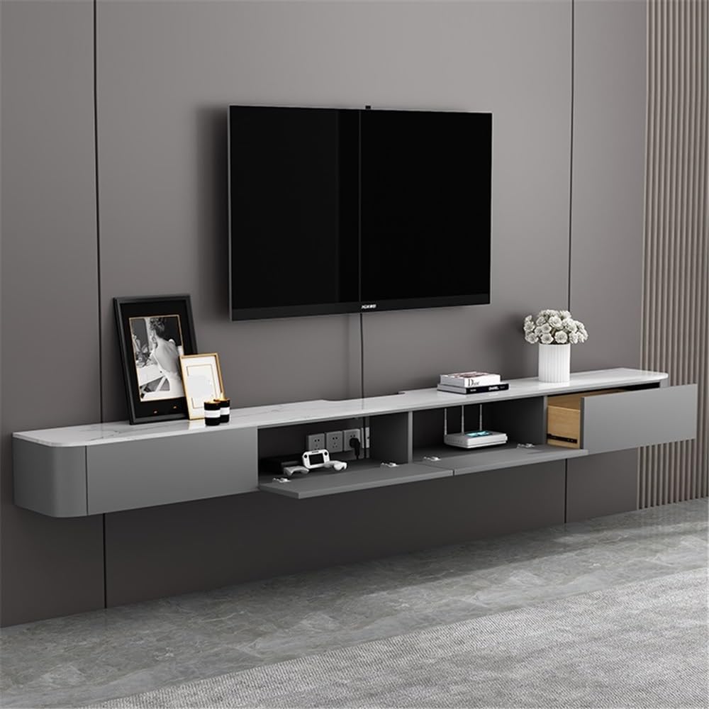 huanglyc-232 Soporte para televisión Soporte de TV Flotante de Pared con múltiples Compartimentos de Almacenamiento, Consola Multimedia for Sala de Estar Entretenimiento televisivo