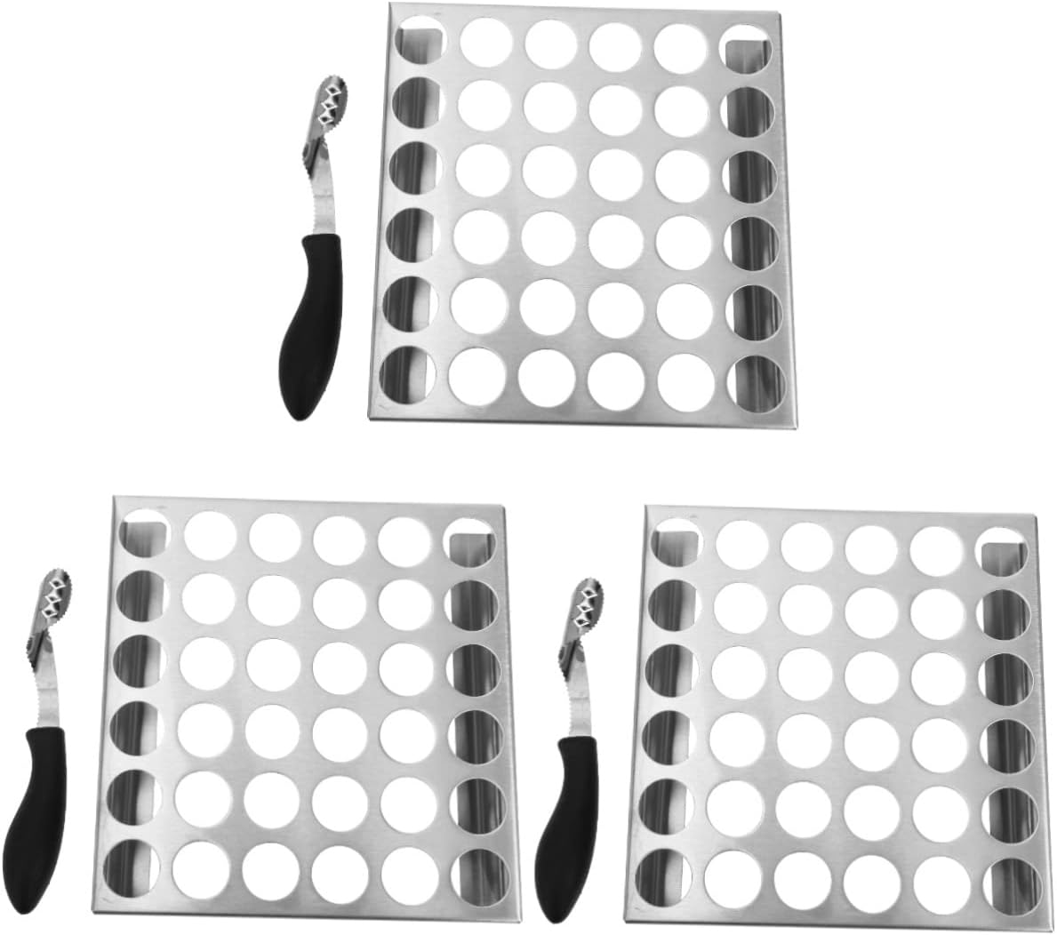 Cabilock 3 Sets Barbecue Chili Rack Grill Truthahn Bräter Grillbesteck