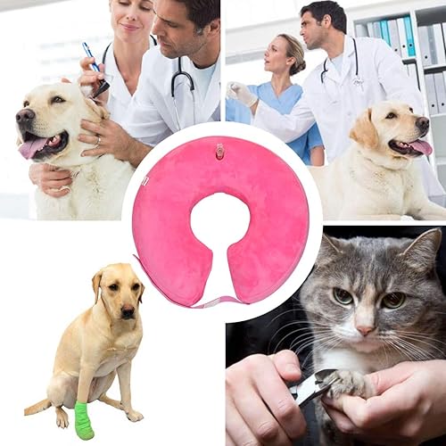 Miniatura 5 de Collar inflable suave con cono para perro, collar inflable protector para perros y gatos, cono ajustable de recuperación de mascotas después de