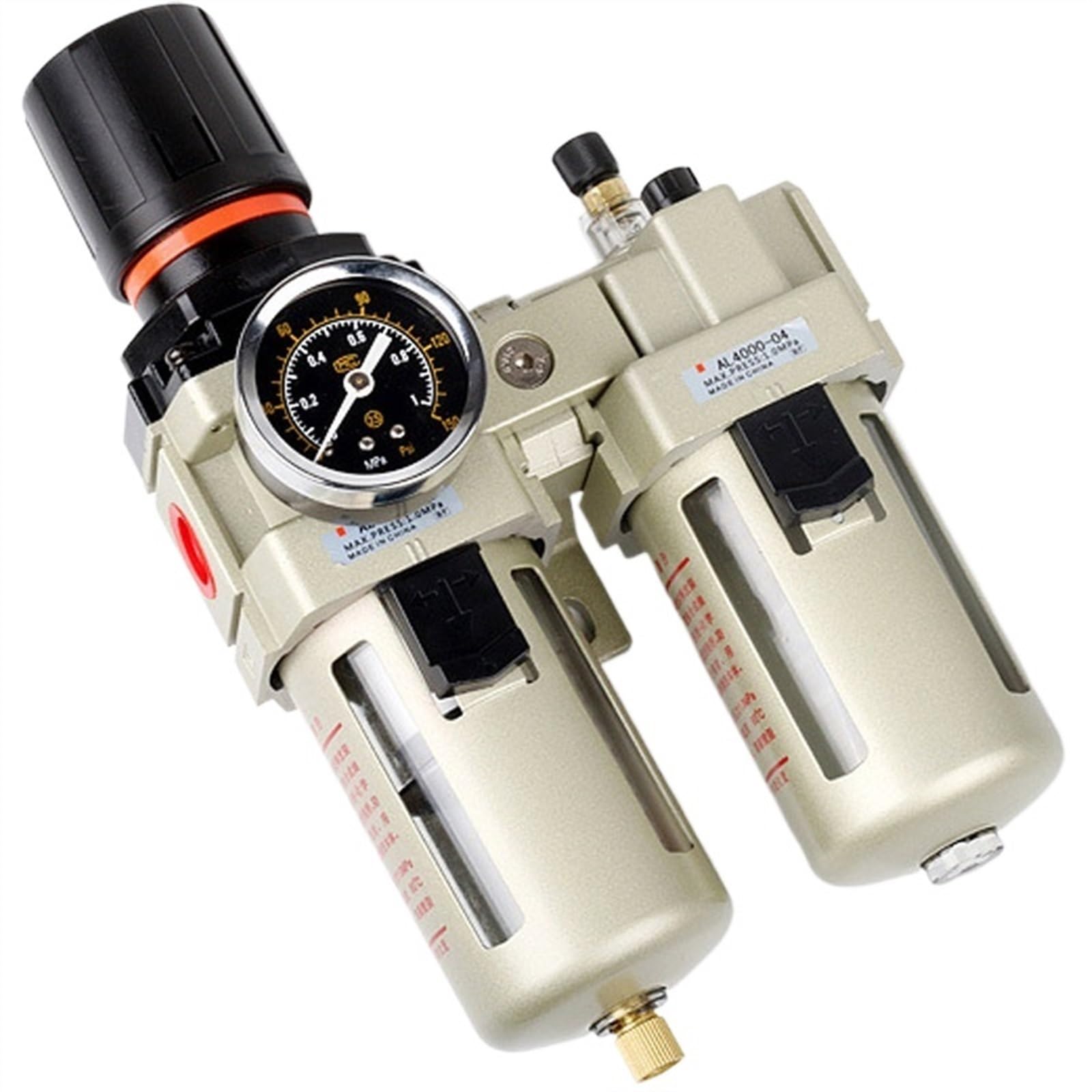 PHNOITPQ Pneumatic AC4010-04 Air Filter Regulator Lubricator Combination F.R.L 1/2'' Two Union AW4000 + AL4000 3000L/Min