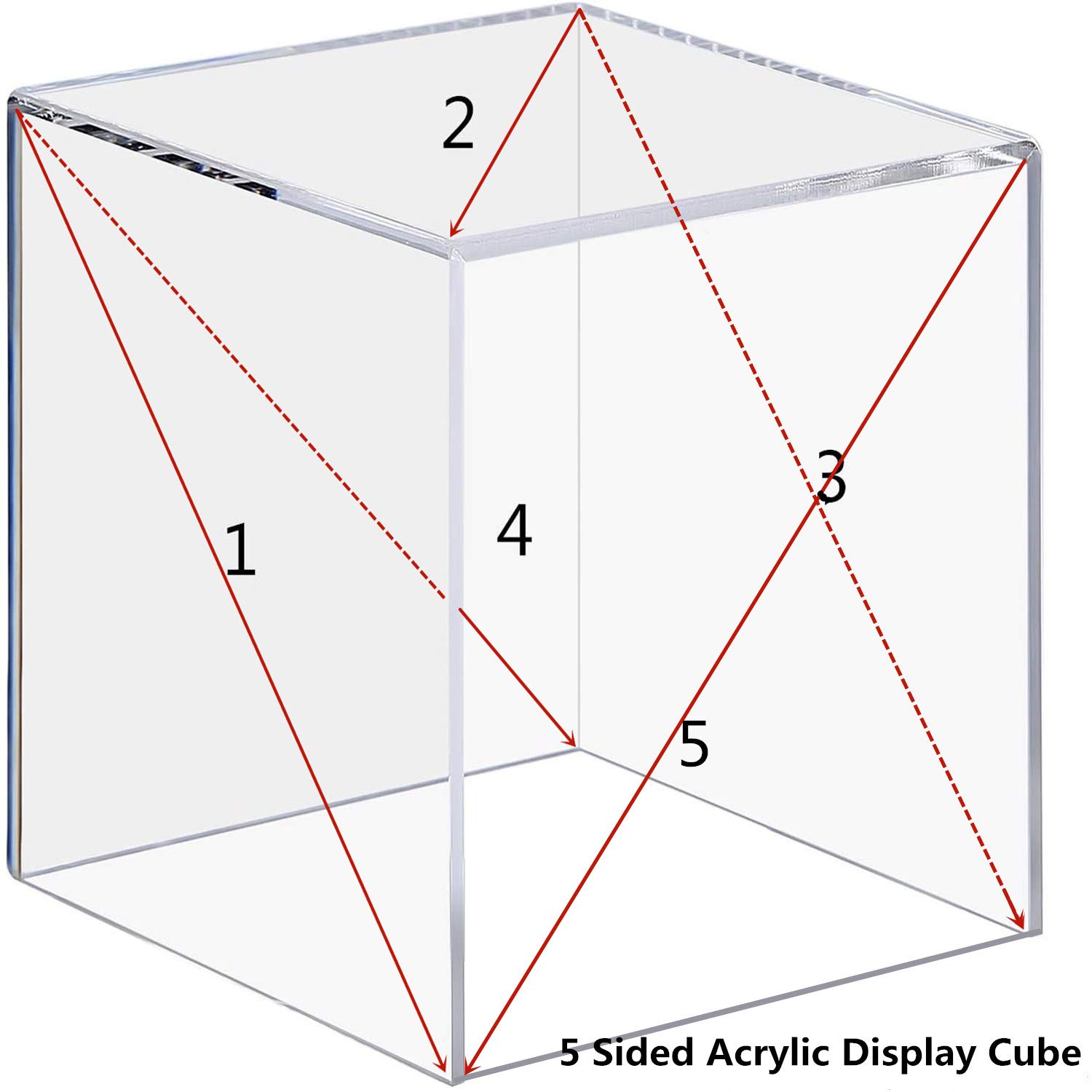 Cruoda Espositore a forma di cubo, in acrilico, 6,7 cm x 6,7 cm x 6,7 cm, 10 cm x 10 cm x 10 cm e 12,7 cm x 12,7 cm x 12,7 cm, per esposizioni in museo, esposizioni gioielli, libri, confezione da 3