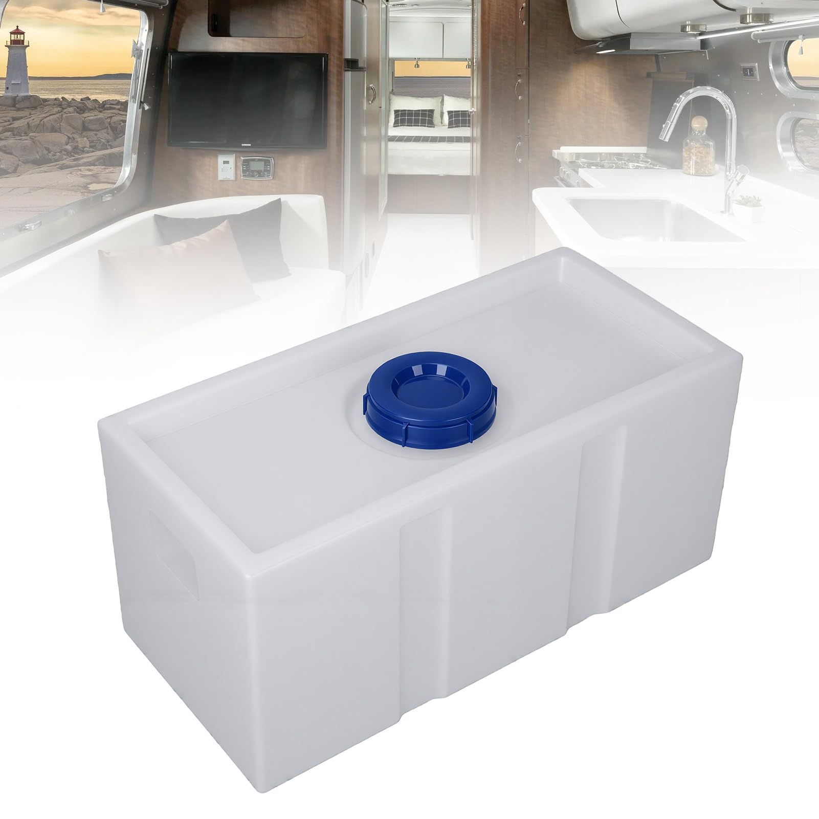 20-Gallonen-Wohnmobil-Wasserspeichertank, Premium-LLDPE-Trinkwassertank in Lebensmittelqualität für Wohnmobile, Anhänger, Camping, 29,92 X 14,17 X 13,78 Zoll