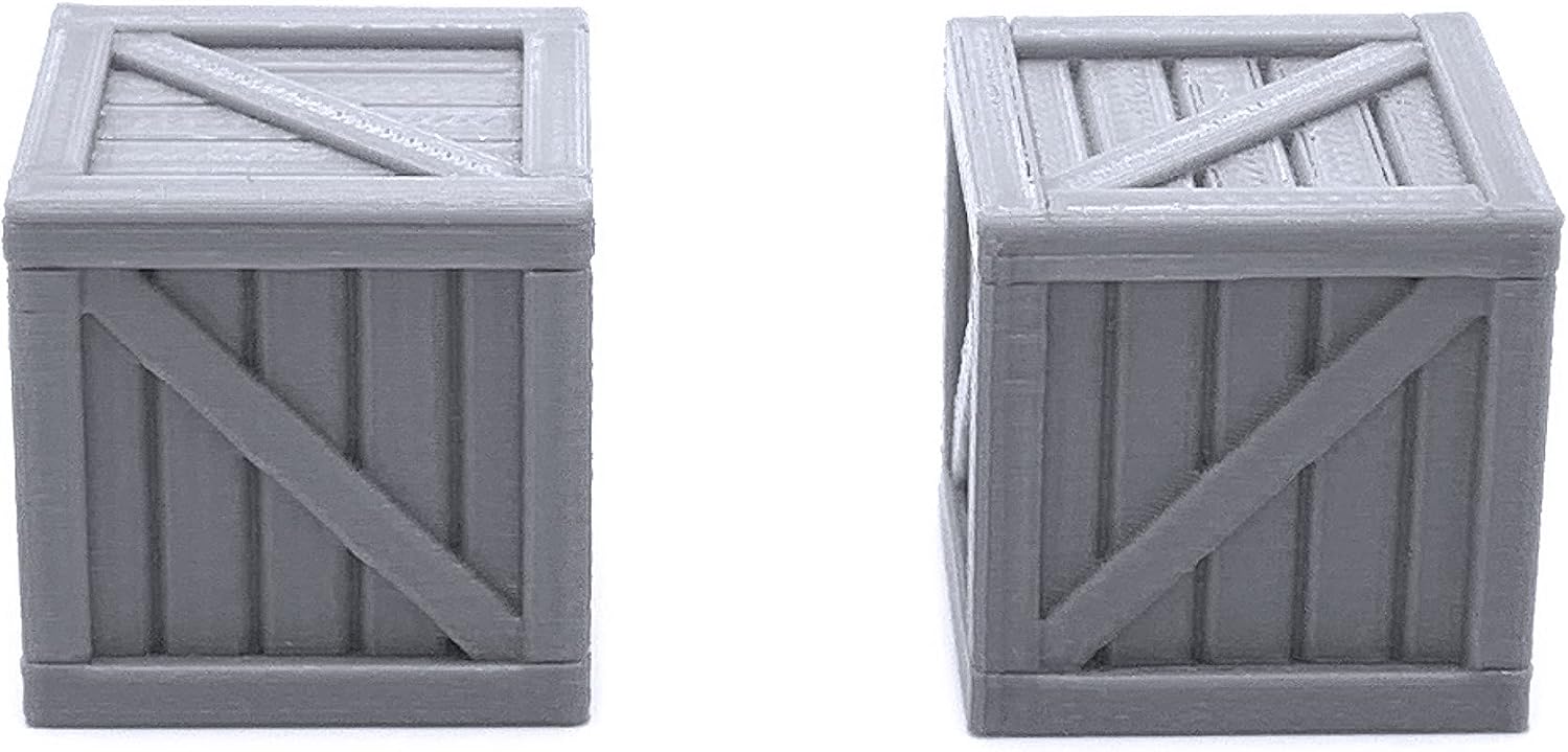 Crates and Barrels, 3D Printed Tabletop RPG Scenery and Wargame Terrain for 32mm Miniatures