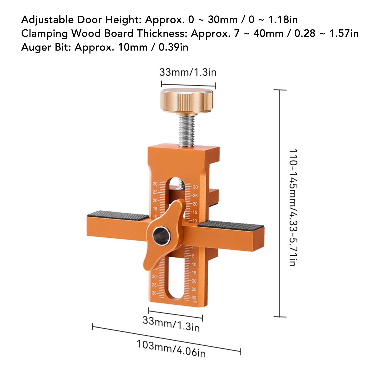 Cocoarm Cabinet Door Mounting Jig Tool Cabinet Door Installation Positioner Adjustable Length Aluminum Alloy with 10mm Rebounder Mounting Hole for Kitchen Bathroom Wardrobe Cabinets