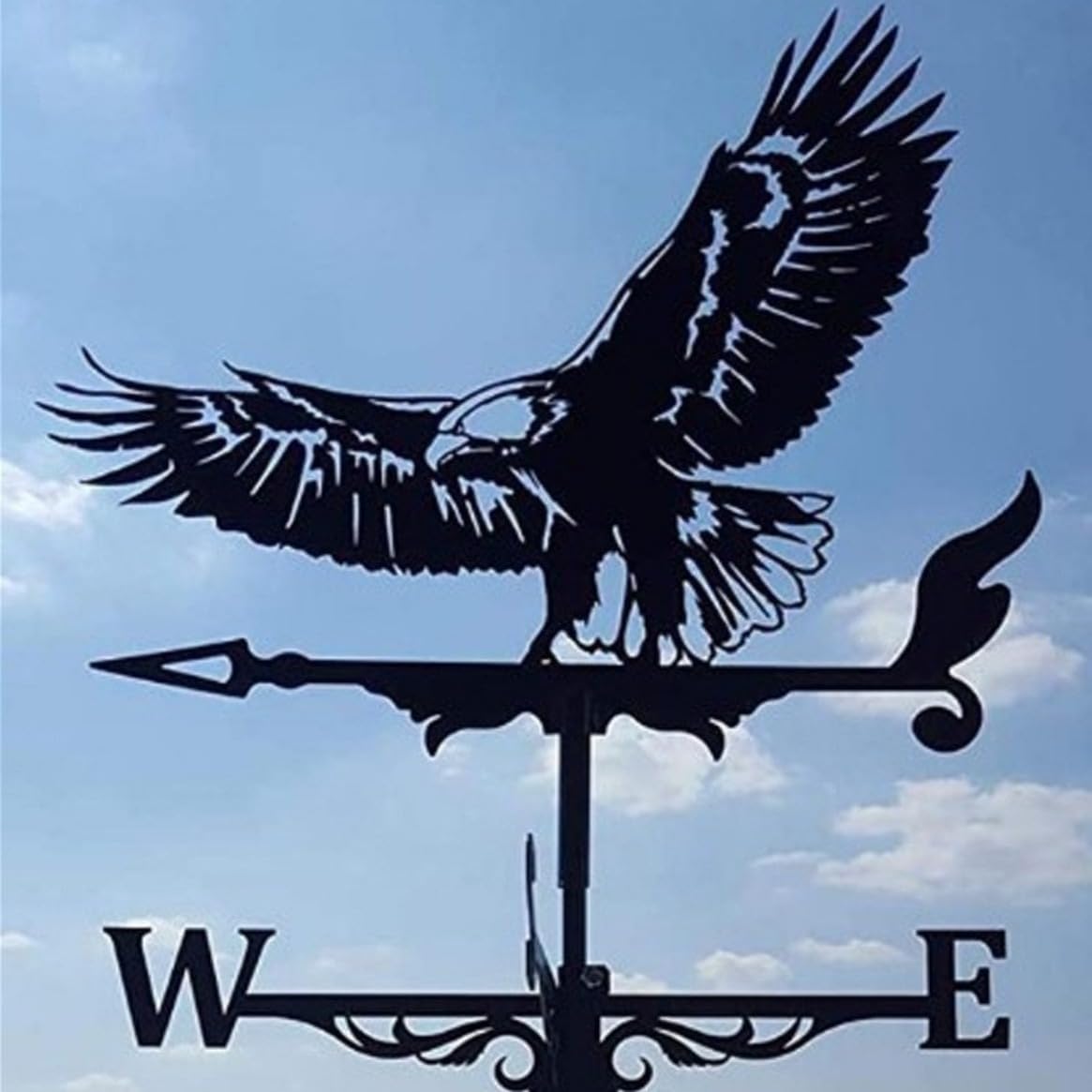 Classic Metal Animal Training Dog Weather Vane Standing Decor Roof Rooster WeatherVane Garden Yard Decoration for Shed Home Fence Post (Eagle 1)