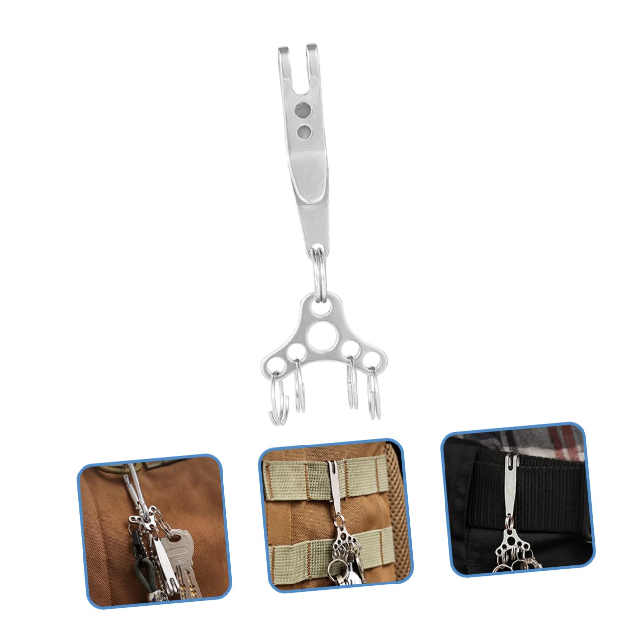 UPKOCH Tastiera di Cappello di Paglia Inossidabile Fibbia Portachiavi Arrampicata Carabiner per Le Chiavi Clip da Cintura per Chiavi Portachiavi A Clip Argento