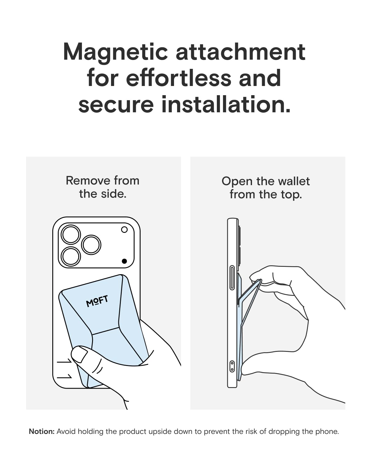 MOFT MagSafe Portafoglio Supporto per iPhone Serie 16/15/14/13 Compatibile con MagSafe, MOVAS Pelle Vegana Supporto Magnetico per Telefono con 3 Angoli di Visione, 2 Porta Carte (Nebbia Lenitiva)