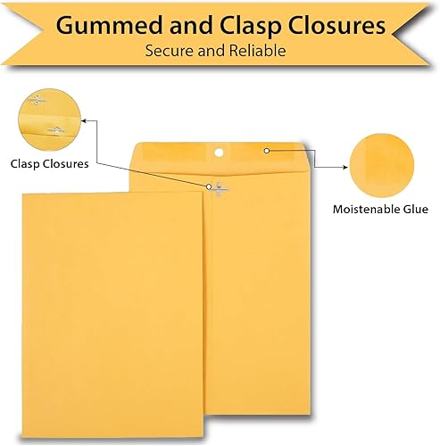 Miniatura 5 de Staples Sobres de cierre de cierre, 9 x 12 pulgadas, solapas engomadas, ideales para archivar, almacenar, enviar documentos por correo, paquete de