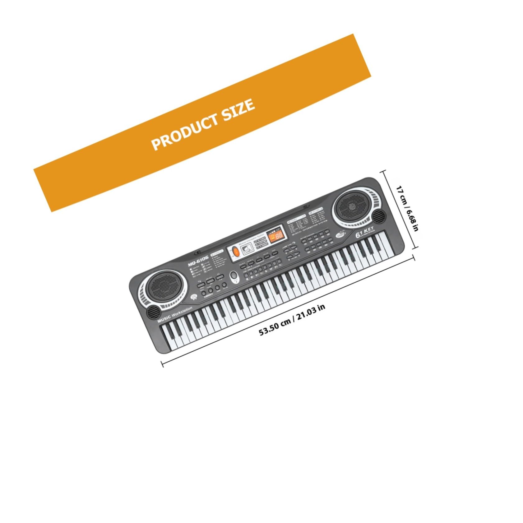Juguete de Piano para Niños Pequeños Negro Abs, 61 Teclas