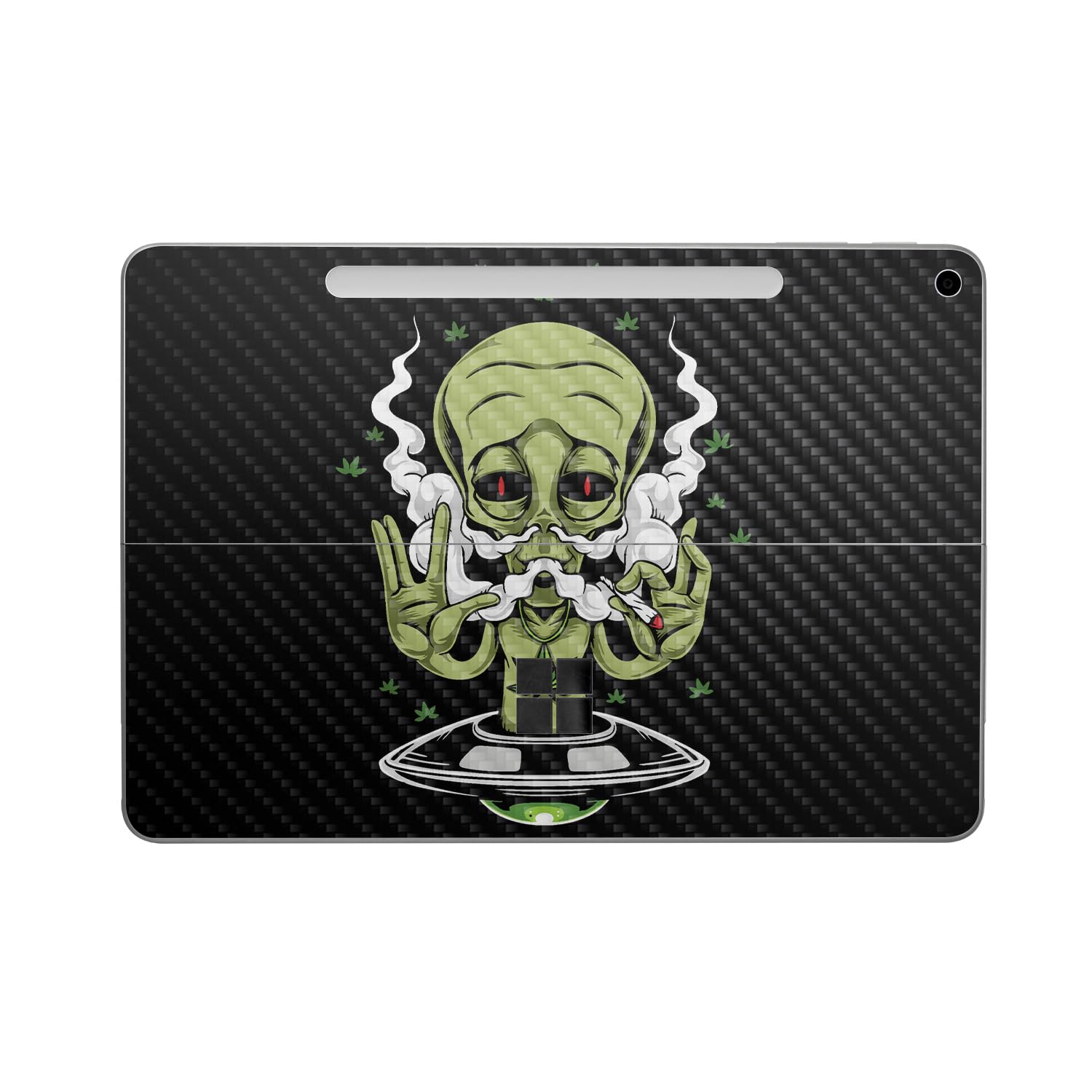 Carbon Fiber Tablet Skin Compatible with Microsoft Surface Pro 12" (2025) - Come in Peace - Premium 3M Vinyl Protective Wrap Decal Cover - Easy to Apply | Crafted in The USA by MightySkins