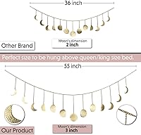 Vista 5 de dylan n duke Decoración de pared de fase lunar grande de 55 pulgadas, decoración de pared bohemia, decoración de luna, guirnalda de luna, decoración