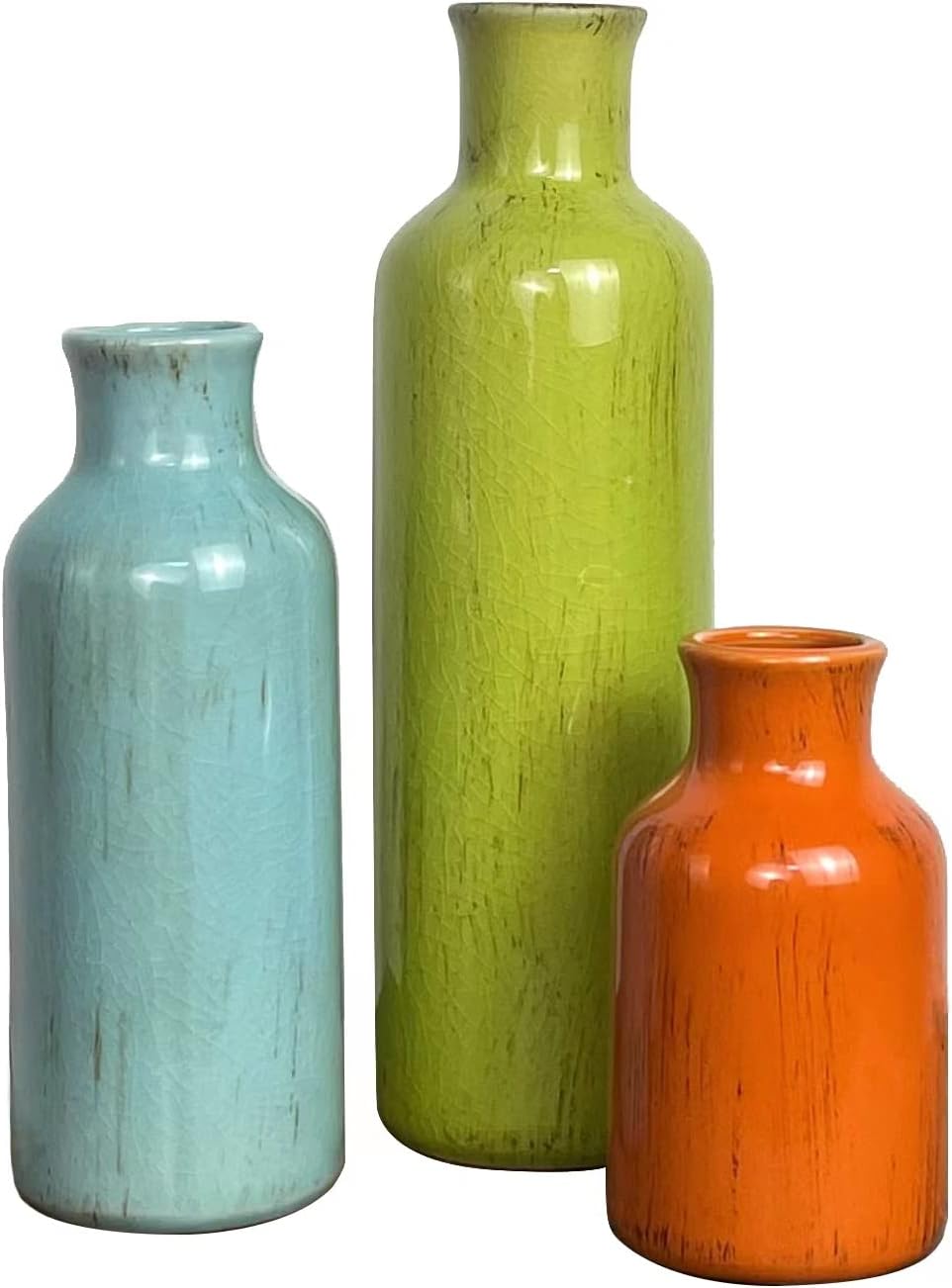 Ceramic Vase Set 3, MultiColor Modern Vase, Rustic