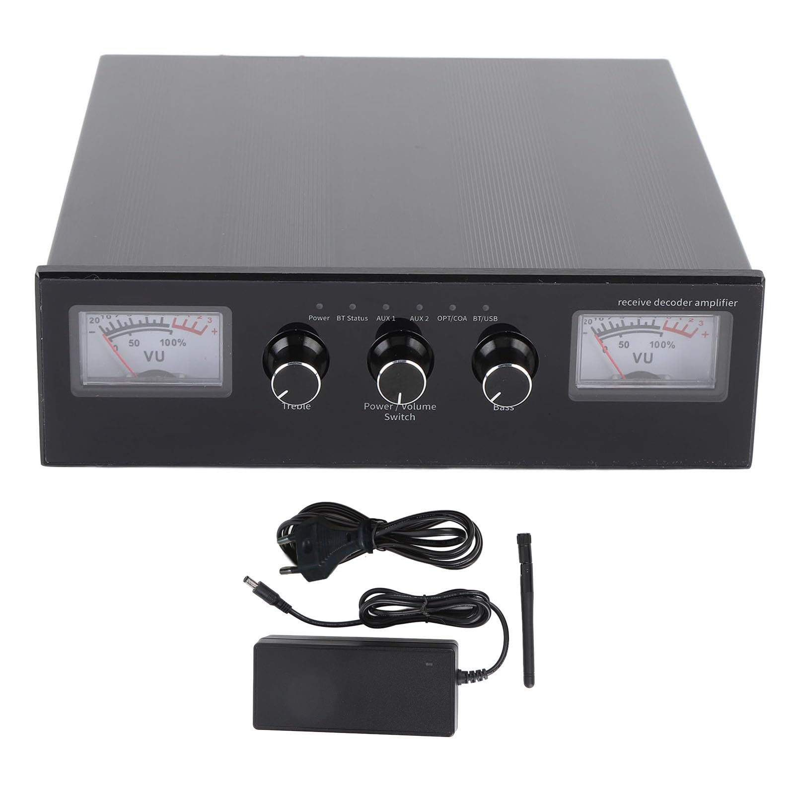 Generic Amplificador de 200W Basco de Agudos Ajustables HiFi Amp Estereo para Entusiastas de la Música Aleación de Aluminio (Enchufe de la UE)