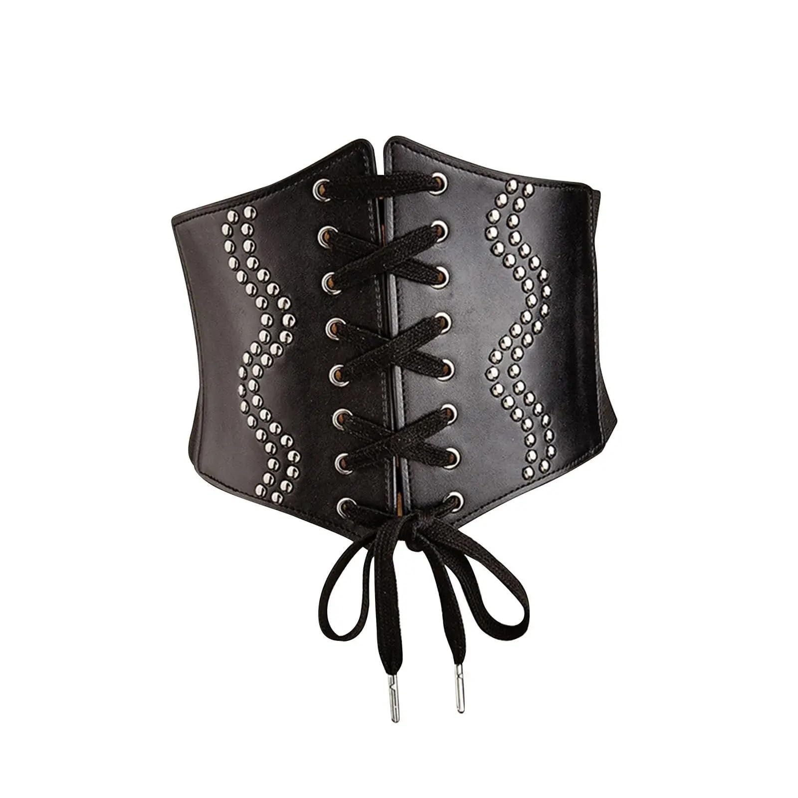 Ceinture for femme, ceinture en cuir PU à lacets, large élastique style corset, accessoire de mode for soirée club Pour Femmes