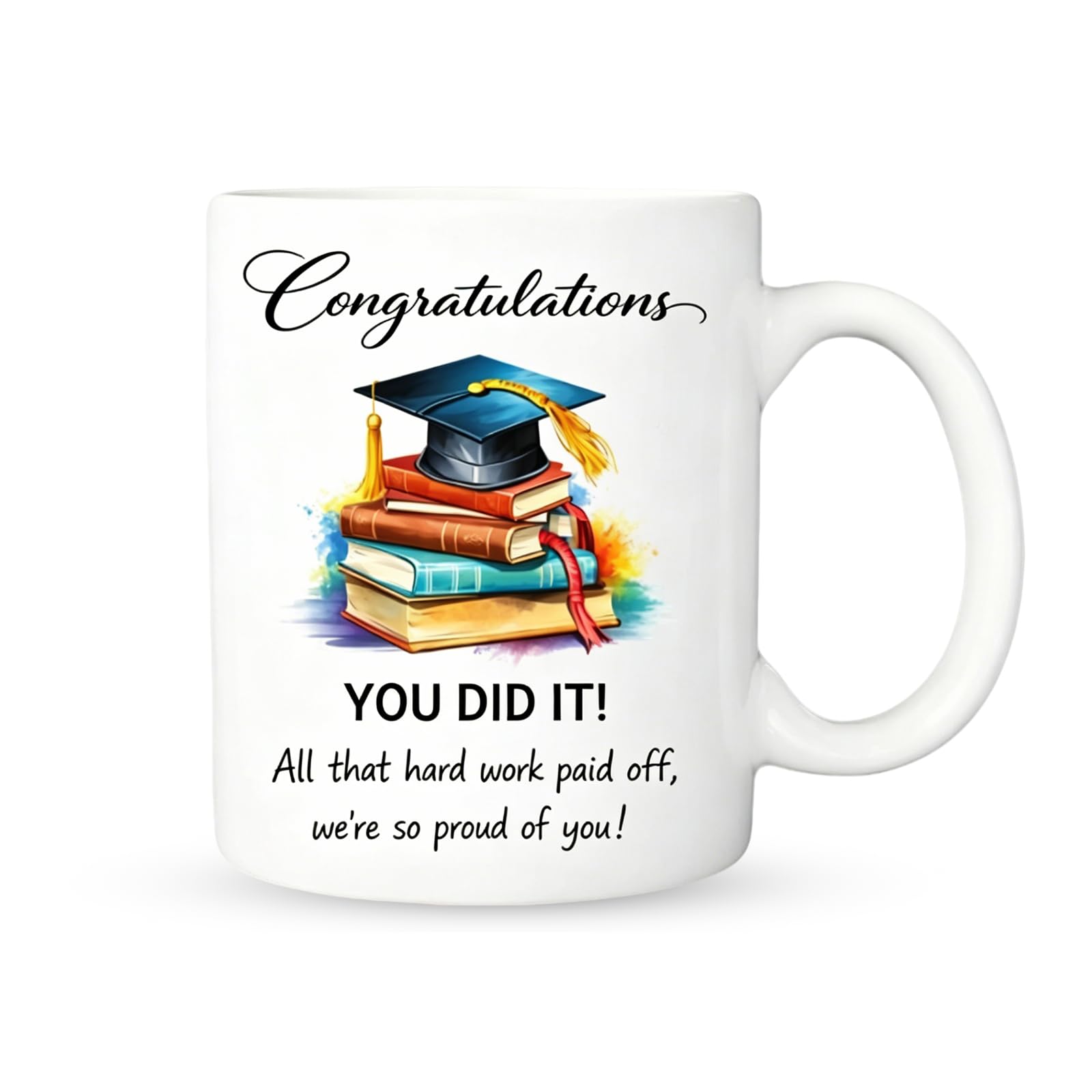 SJAUBKJOG Graduation Gifts, for Her & Him, Graduation Mug - Congratulations Ceramic Coffee Cup with “You Did It” Quote, Inspirational Keepsake for Class of 2026 High School College Graduates