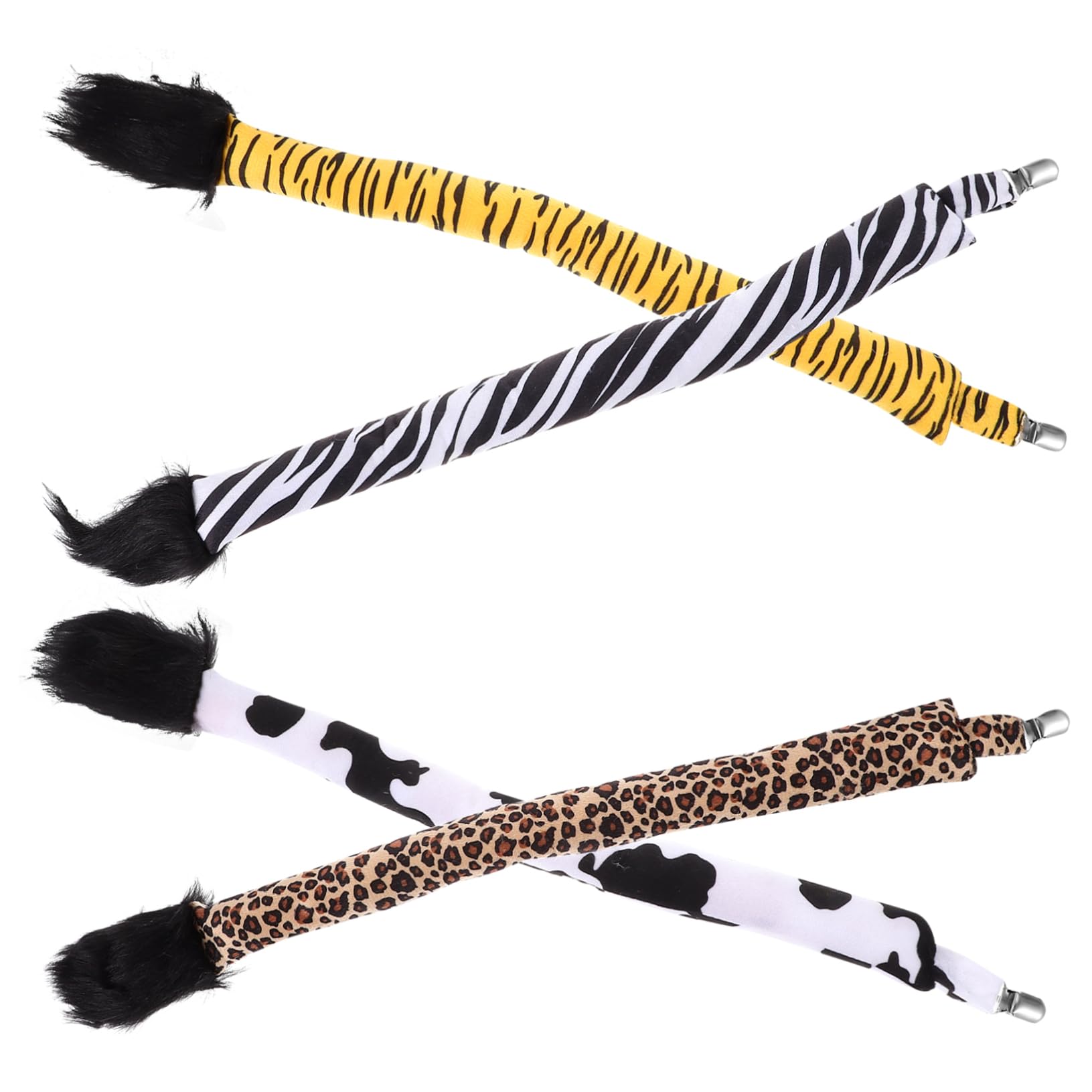 BESTYASH Coda Di Animale Di Peluche Maschera Pelosa Coda Di Pelliccia Sintetica Costume Da Animale Dello Zoo Accessori Cosplay Costume Da Zebra Orecchie Di Mucca Costume Peloso Coda Di