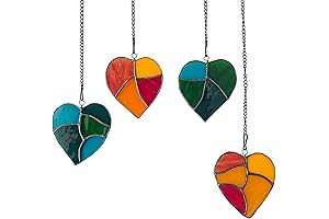 Heart Stained Glass Suncatchers - Stained Glass Window Hanging Sun Catchers