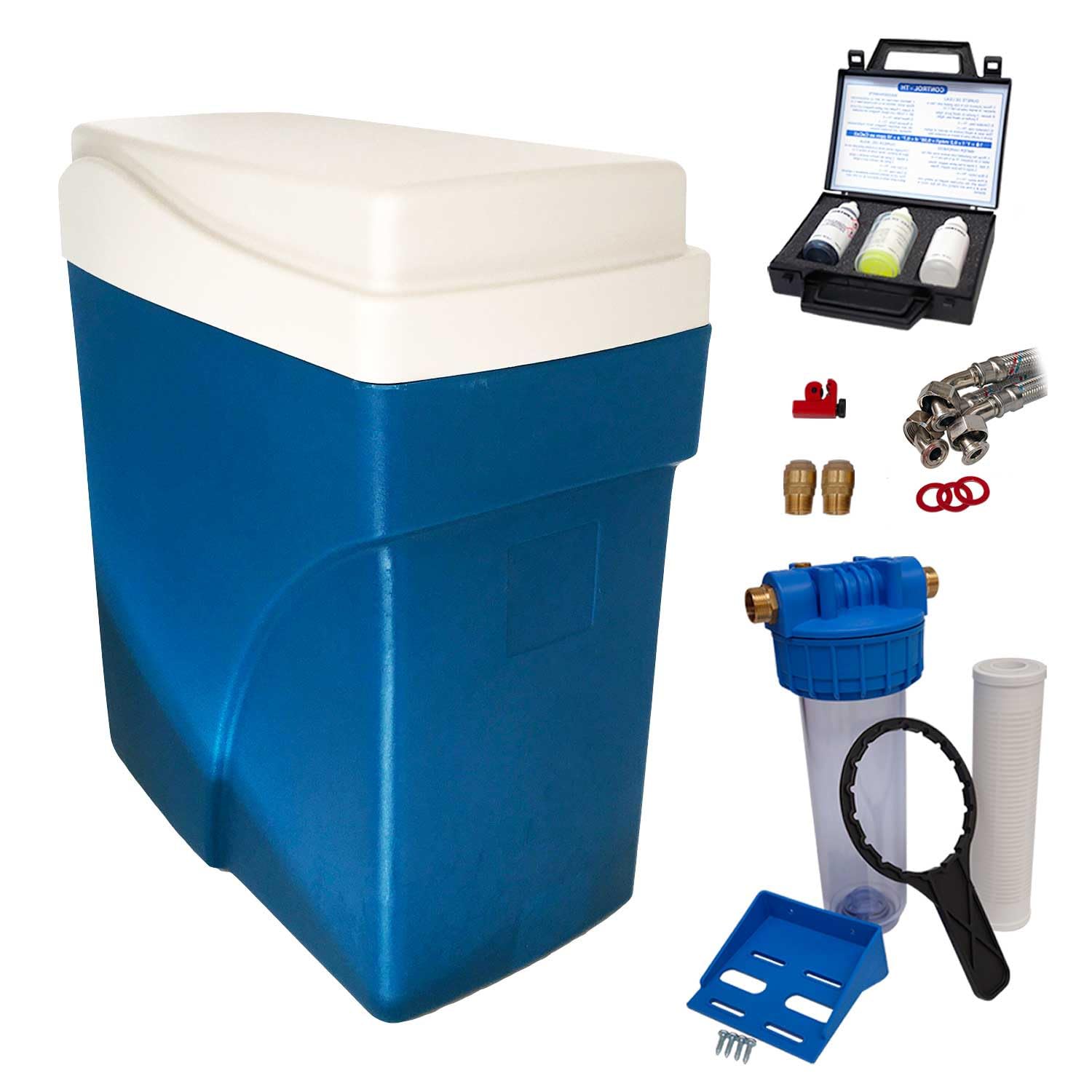 Descalcificador Sin Electricidad Compacto Simplex Con Kit De Instalación