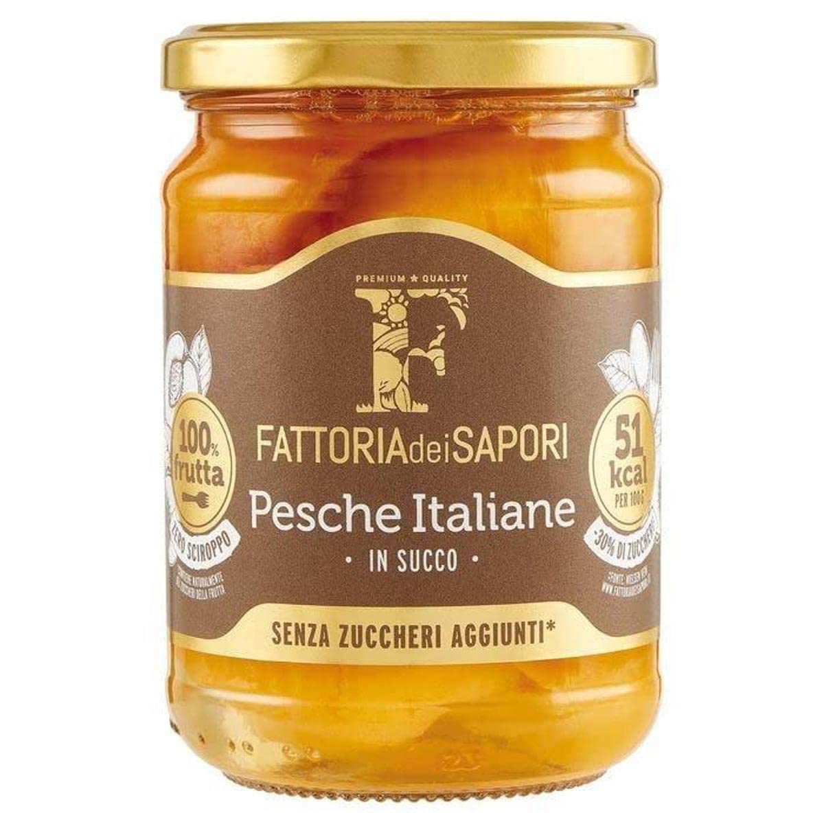 Fattoria Dei Sapori Pesche In Succo Senza Zuccheri Aggiunti, 350g