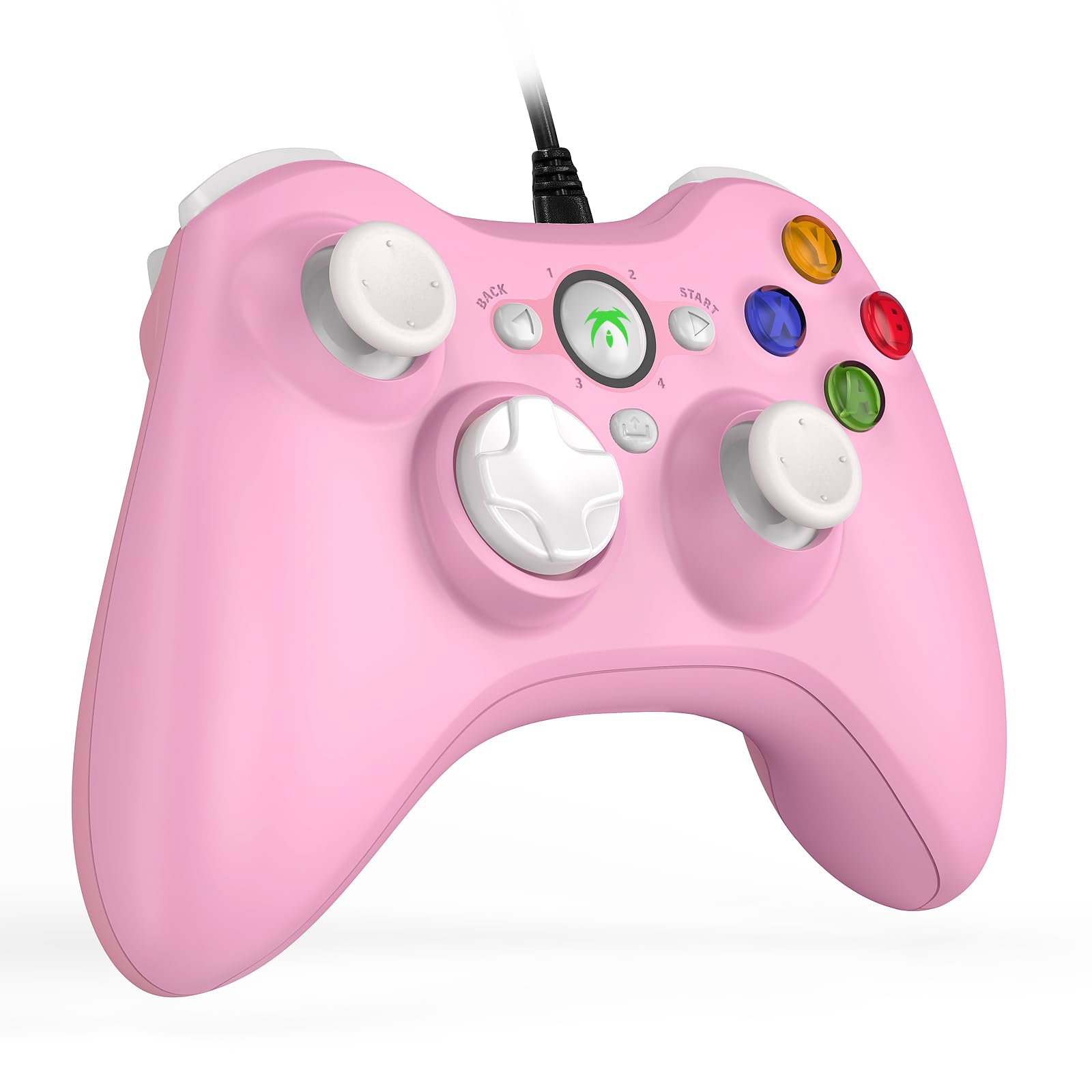 DYONDER Wired PC Controller,Game Controller Joystick with Dual-Vibration Turbo and Hall Trigger Buttons for Windows PC/ PS3/ Android TV Box/Tesla(Pink)