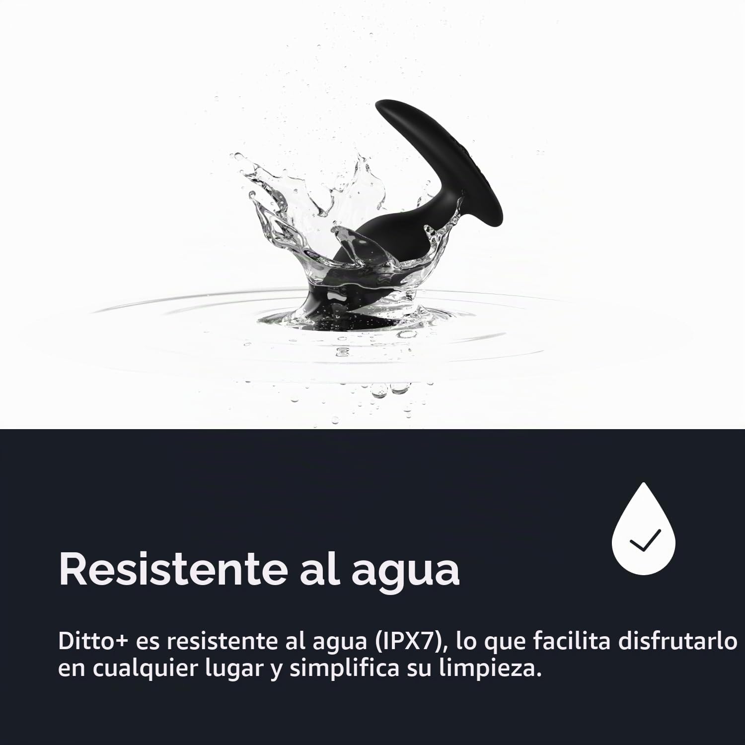 We-Vibe Ditto+ Plug Anal con Vibración – Juguetes para Parejas Adultas con Control por App y Mando – 10 Modos de Vibración – Vibrador Anal de Silicona – Resistente al Agua – Recargable - Negro