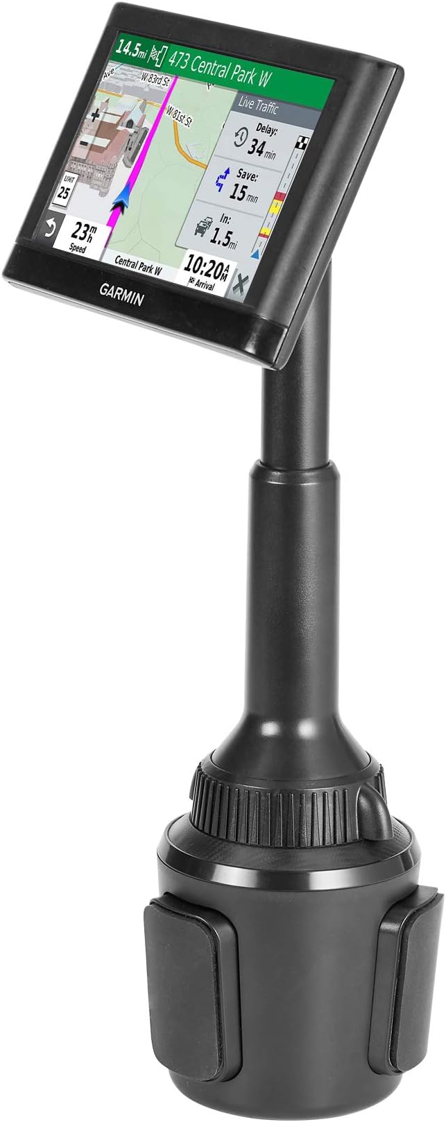 1Zero Solid GPS Cup Holder Mount for Garmin [Adjustable Arm