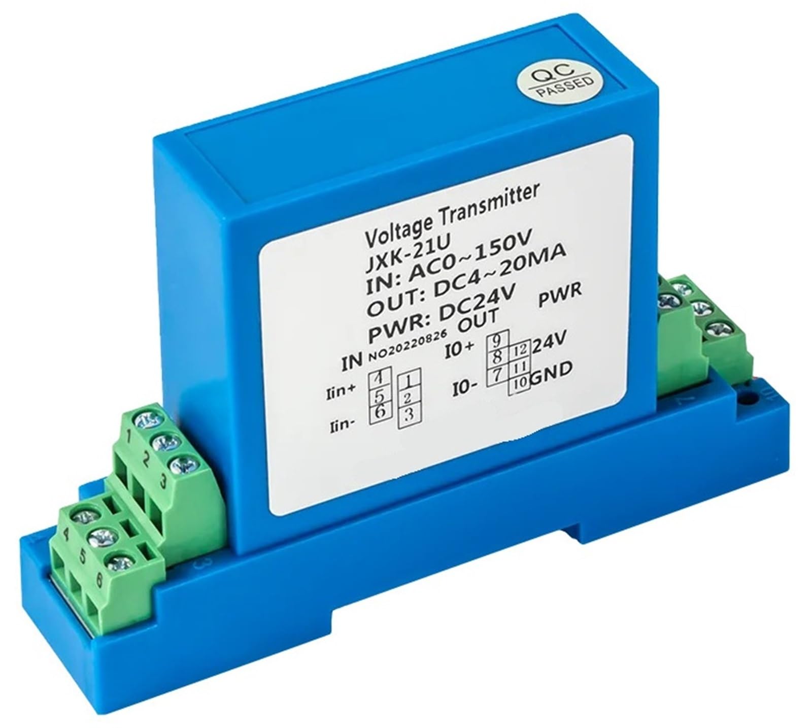 Trasduttore di tensione DC 4-20mA Convertitore RS485 DC 0-10V/50V/100V/300V/500V/1000V Ingresso DC12V 24V Segnale analogico di potenza(DC 0-20mA output,DC 0-5V input,DC12V)