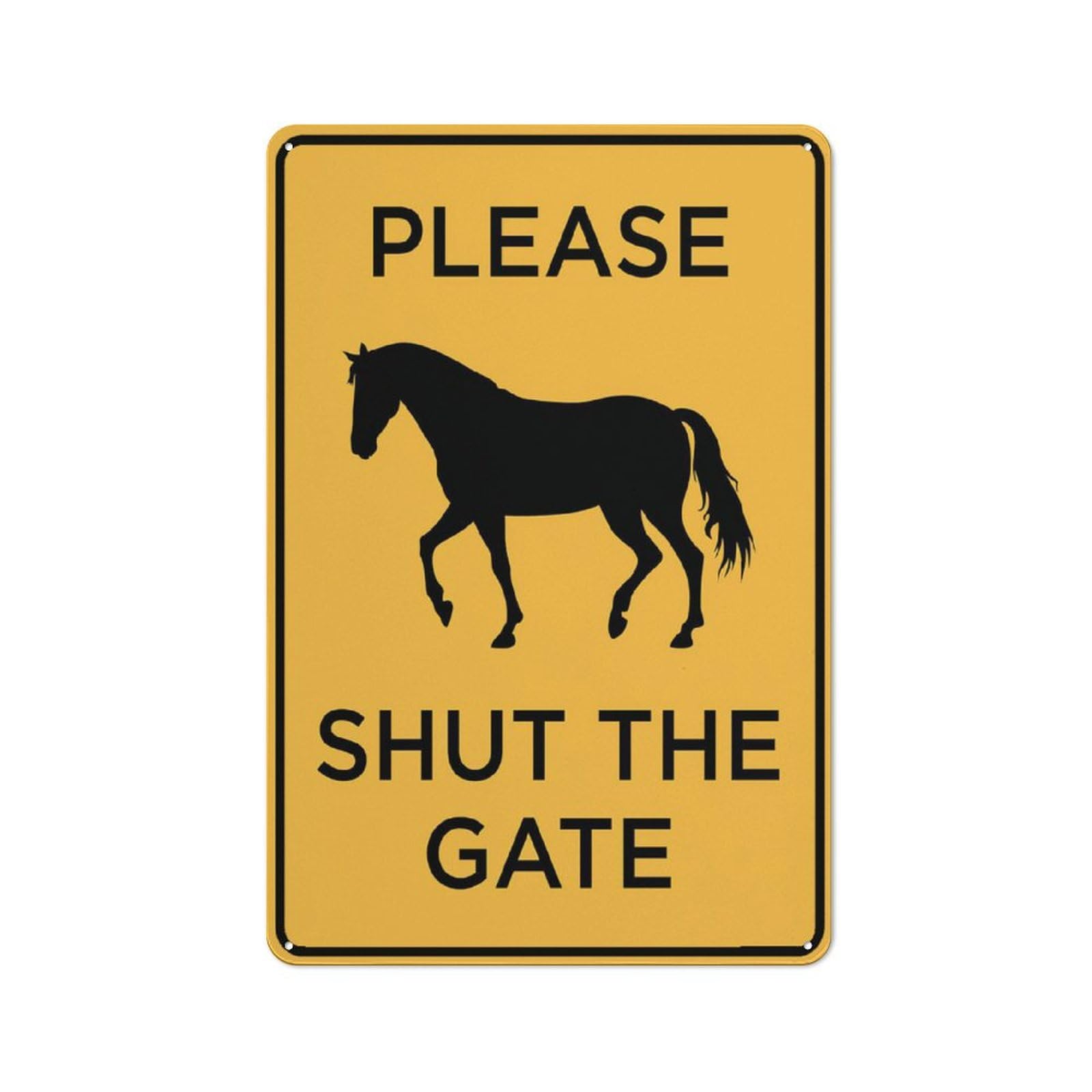 Please Shut The Gate Horses Sign 12”X8” Metal Signs Aluminum Sign Pre-Drilled Holes For Easy Mounting Indoor Or Outdoor Use For Fence Door Or Gate
