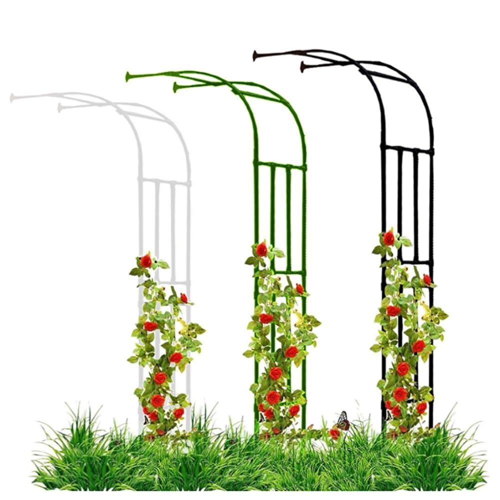 Halber Gartenbogen Rosenbogen Aus Metall Stabil Rankbogen Metall-Gartenspalier Für Pflanzen Zur Unterstützung Von Rosen, Die Torbogen-Gartendekoration(Green,W 90 x H 240 cm)