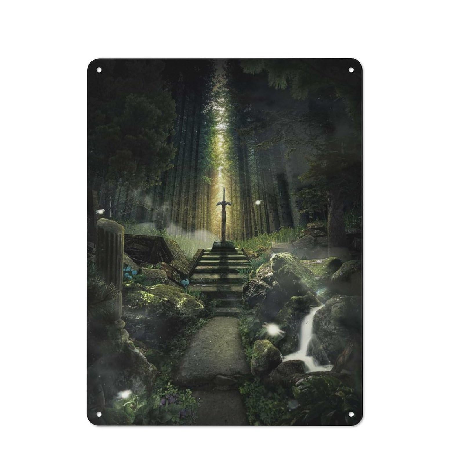 Junmoney Style-2 Garden Style The Legendary Sword Tin Sign 40X30cm, Porch Wall Decor For Patio Bar, Workshop, Shed Or Kitchen