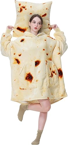 Miniatura 8 de Aemicion Manta con capucha para adultos, gruesa y acogedora manta de sherpa de gran tamaño como regalo para mujeres y hombres, verde azulado