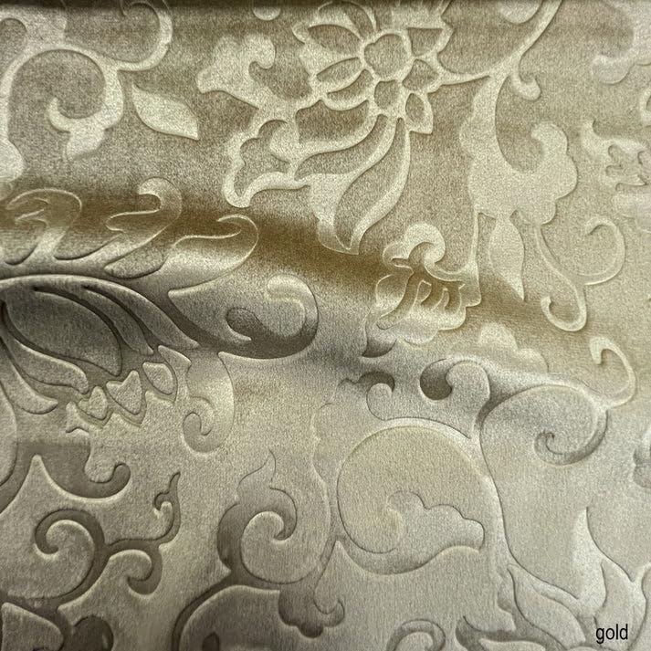 Vails Black Brocade Velvet Fabric Cut by the Yard, Ideal Embossed Material for Upholstery Coaches and Chairs, Drapery, Pillows, Slipcovers, Tablecloths, Sewing, DIY, Etc