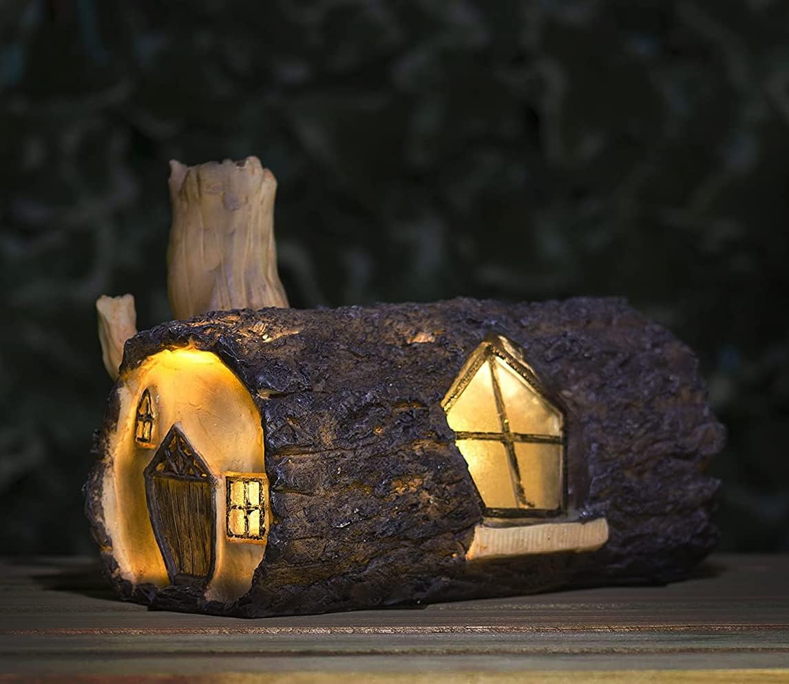 Fairy House Castle Solar Powered secret Garden Ornament Pixie Decor ...
