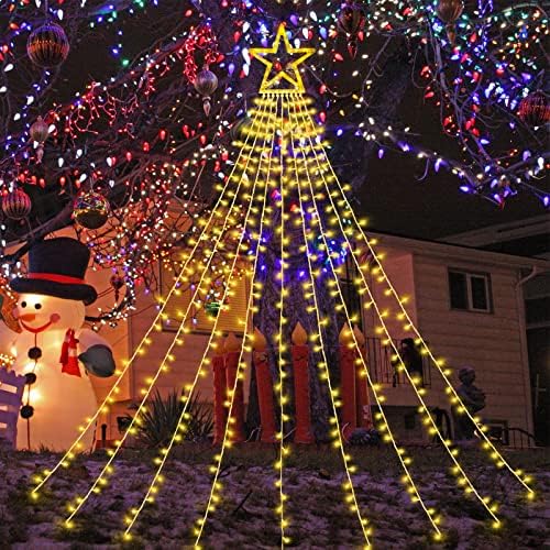 Christmas String Lights Outdoor Decoration 317 LED Star Fairy String Lights 8 Modes & Waterproof for Party Wedding Patio Yard New Year Holiday Indoor Outdoor - Warm White