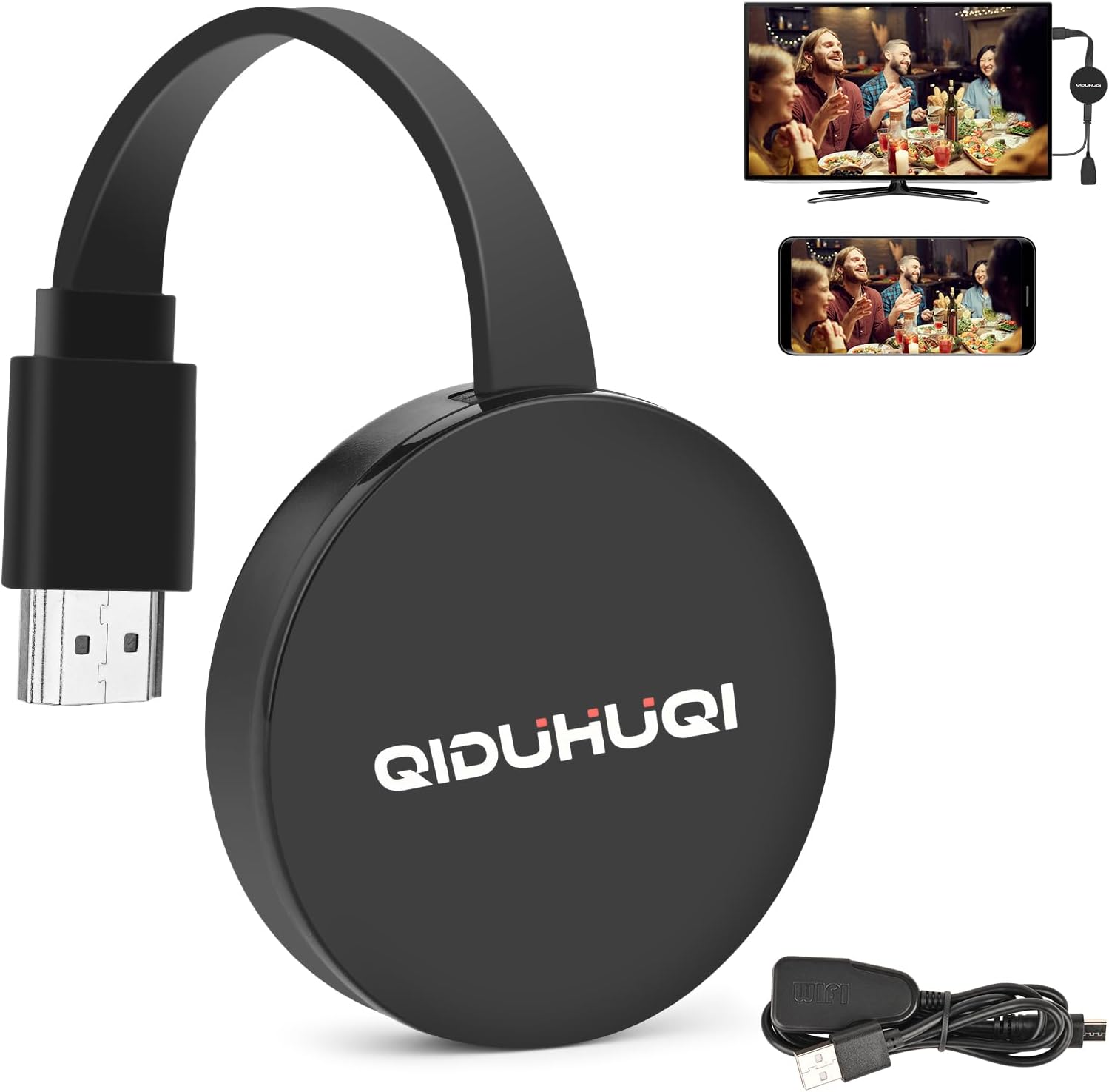 4K Wireless HDMI Dongle, Miracast HDMI Adapter with Screen Mirror, HDMI Wireless Cast for i-Phone/i-Pad/Android/iOS to TV/Monitor/Projector, Supports Miracast, DLNA, Airplay-12.22-1