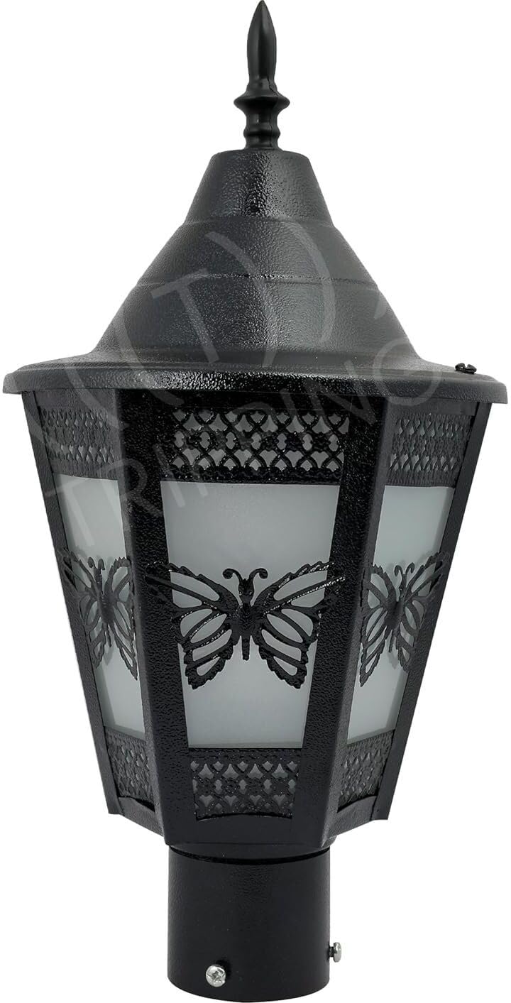 Areezo Waterproof Black Butterfly Design Outdoor Gate Light for Pillar and Boundary Wall – Black Finish (Bulbnot Incl.) (1 Piece)-image-39
