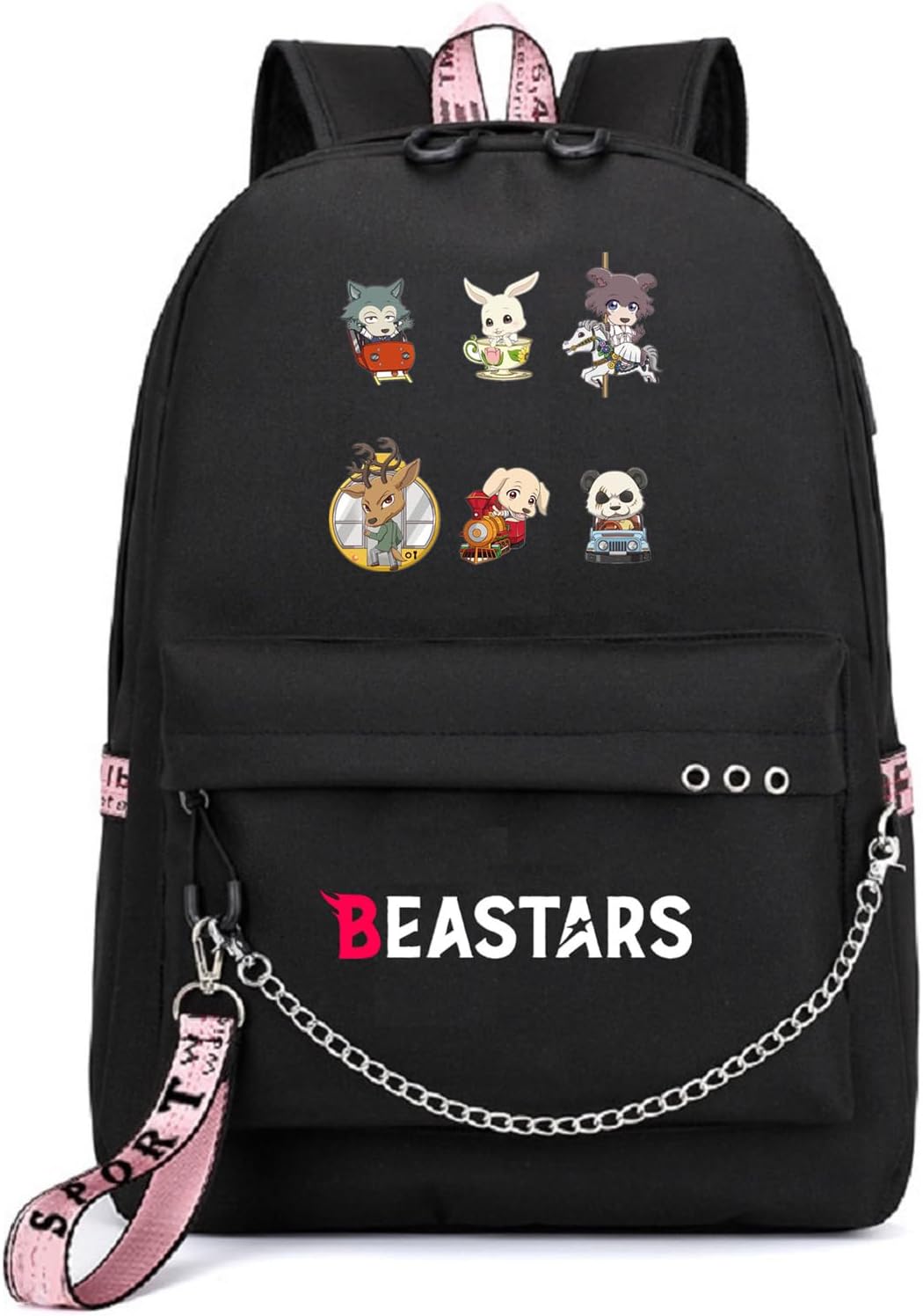 ISaikoy Anime BEASTARS Backpack Legoshi Bookbag Cosplay School Bag with USB Port 10