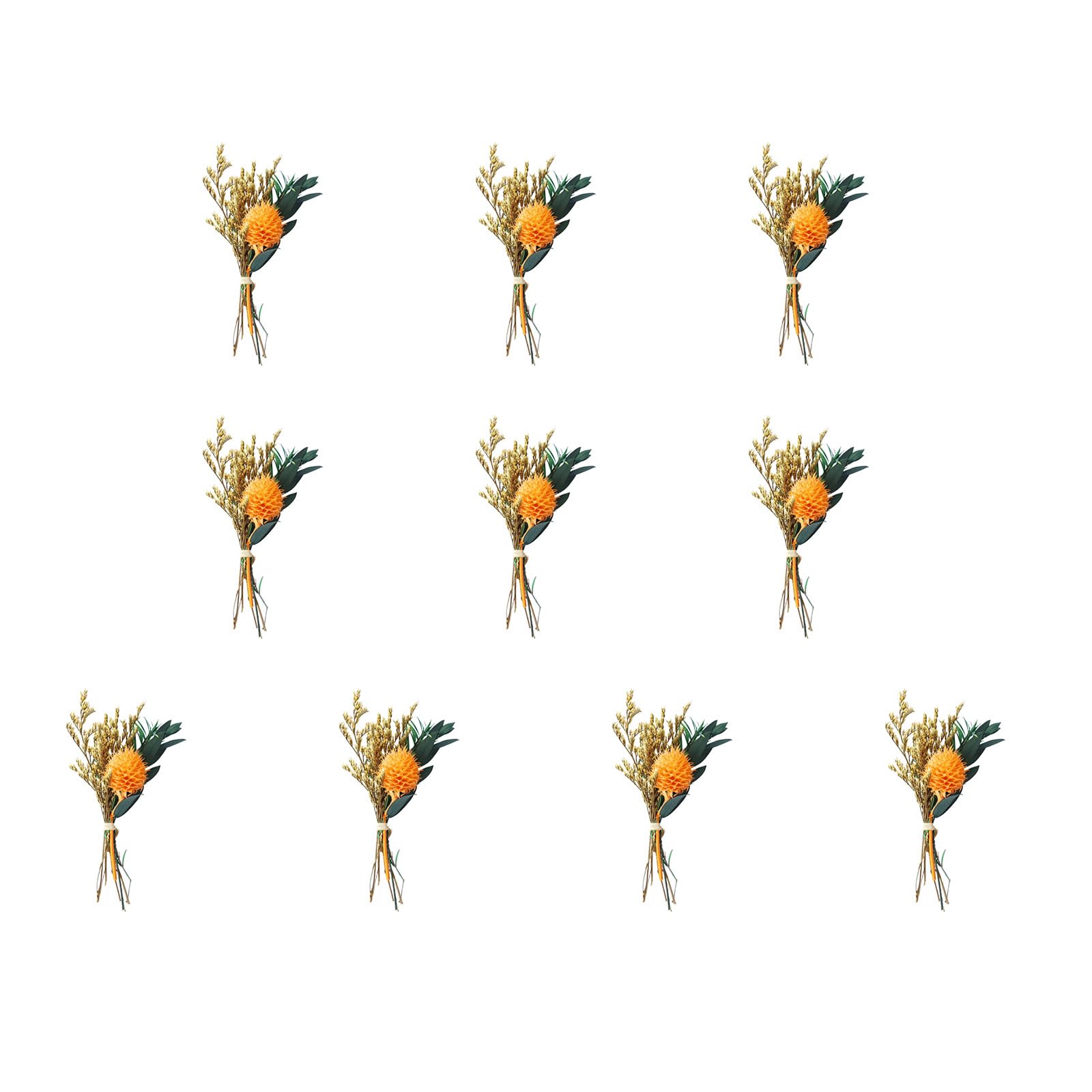 NEWFT 10Pcs Miniature Dried Bouquets 10cm High Dried Flower Bunches Floral Arrangements For Wedding Valentines Wrapping