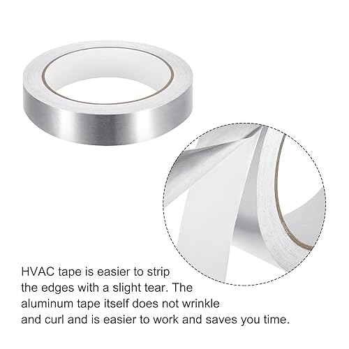 Miniatura 4 de MECCANIXITY Cinta de papel de aluminio, cinta de aluminio de 0.79 pulgadas x 65 pies (3.5 mil), cinta HVAC de alta temperatura, cinta de aluminio