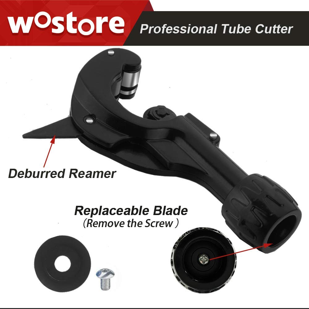 Wostore Obcinak do rur do cięcia miedzi, plastiku, aluminium, mosiądzu i stali nierdzewnej, obcinak do rur 1/20.3 cm-1-5/20.3 cm (3-35 mm)